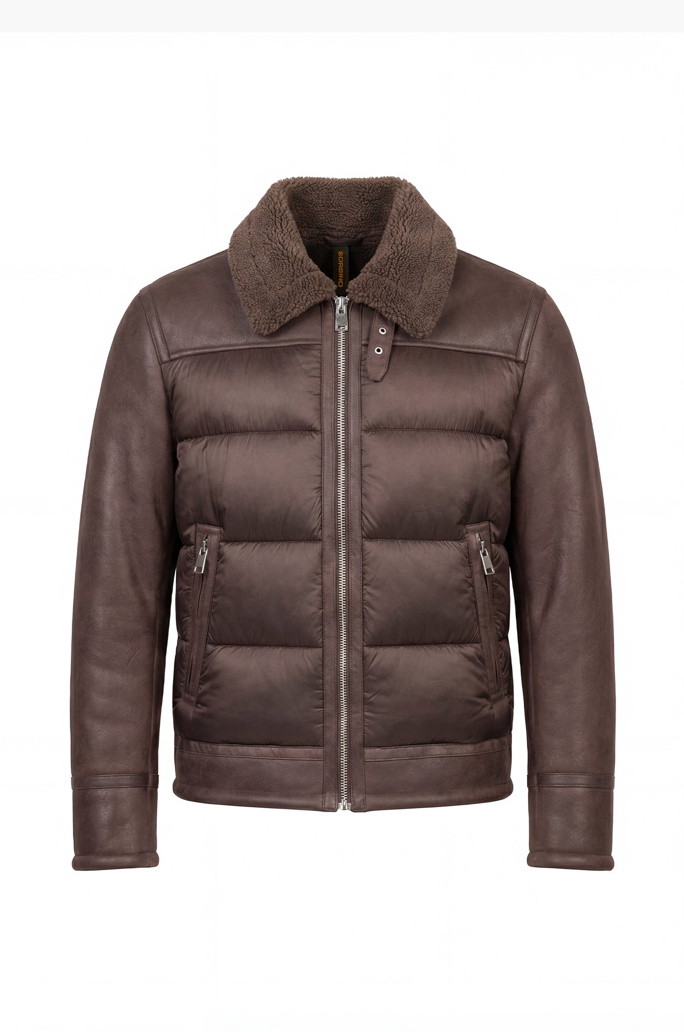 Giubbotto piumino effetto montone|Colore:Moro