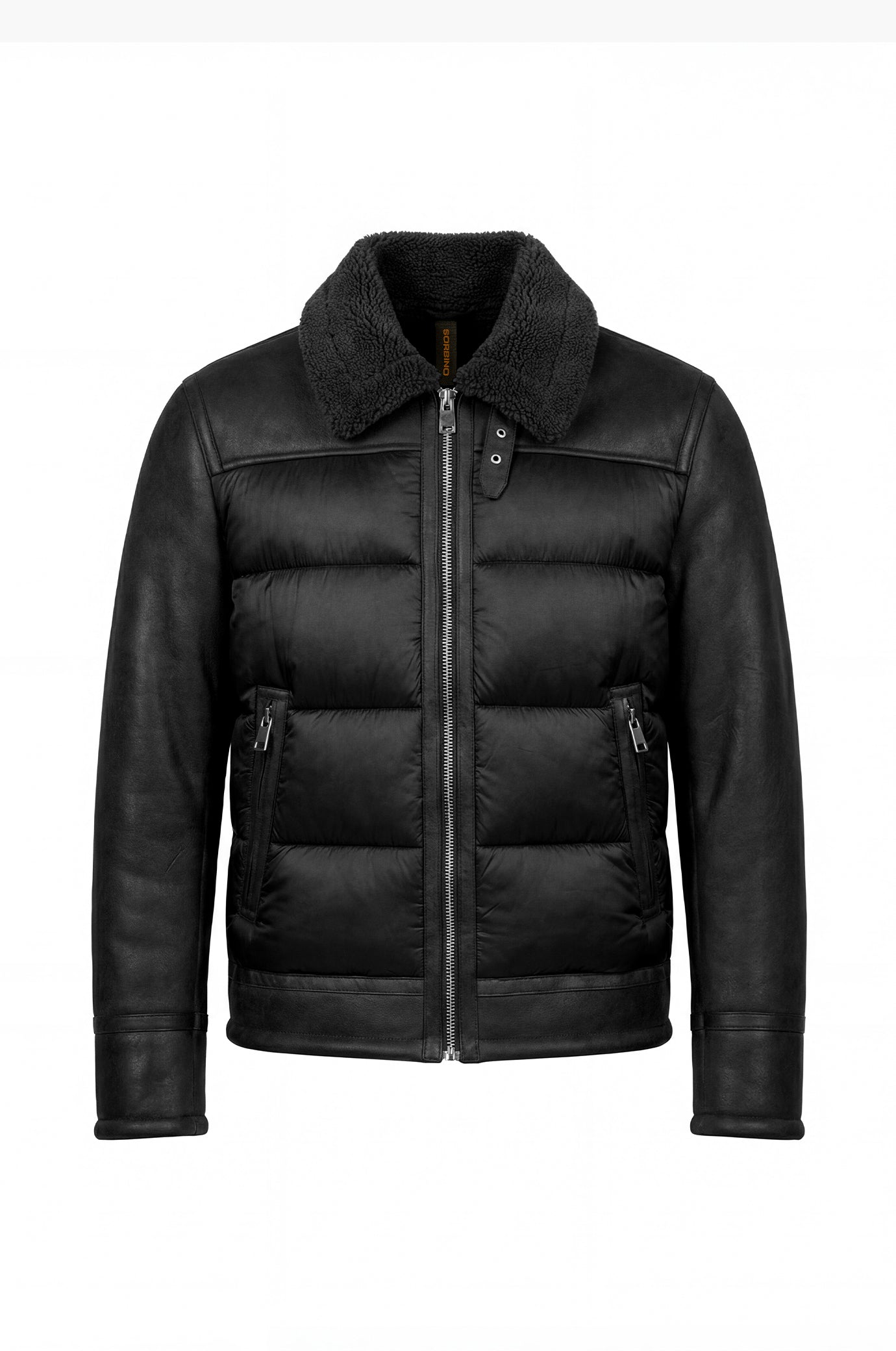 Giubbotto piumino effetto montone|Colore:Nero