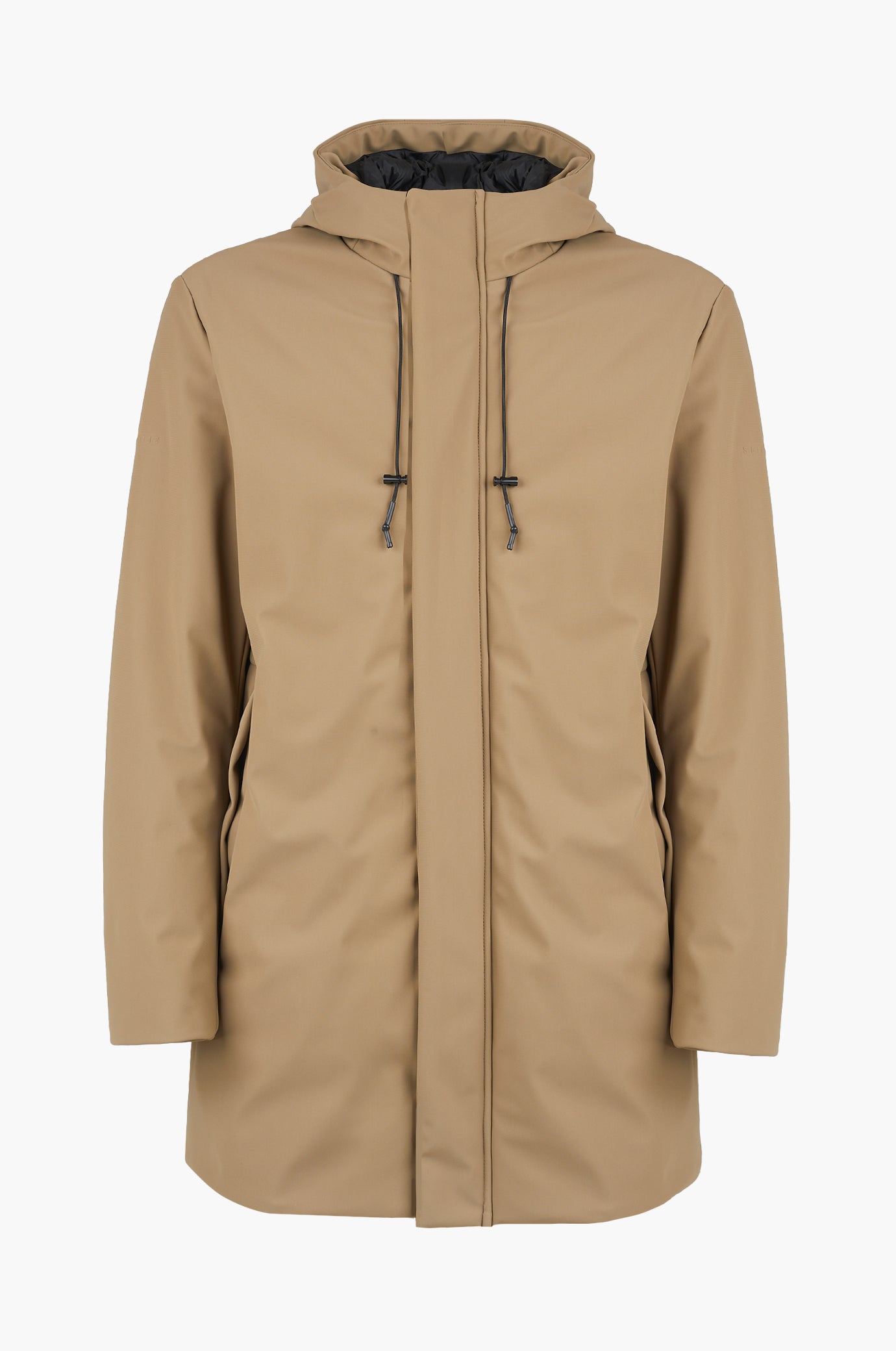 Giubbotto tecnico lungo con cappuccio|Colore:Fango