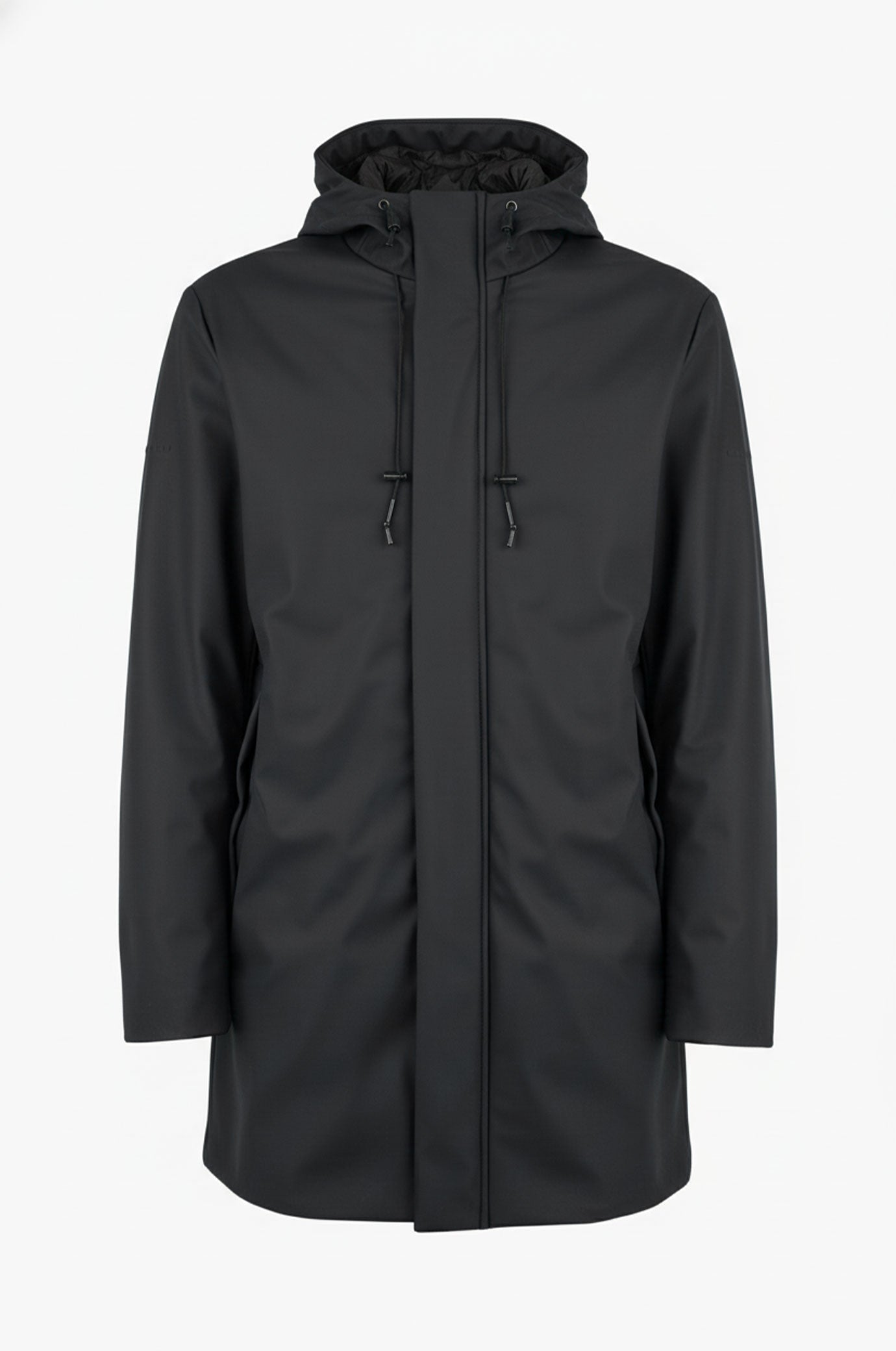 Giubbotto tecnico lungo con cappuccio|Colore:Nero