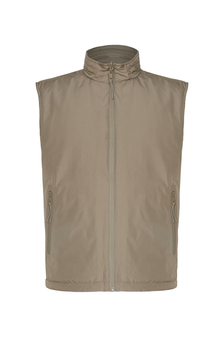 Giubbotto smanicato double face|Colore:Fango