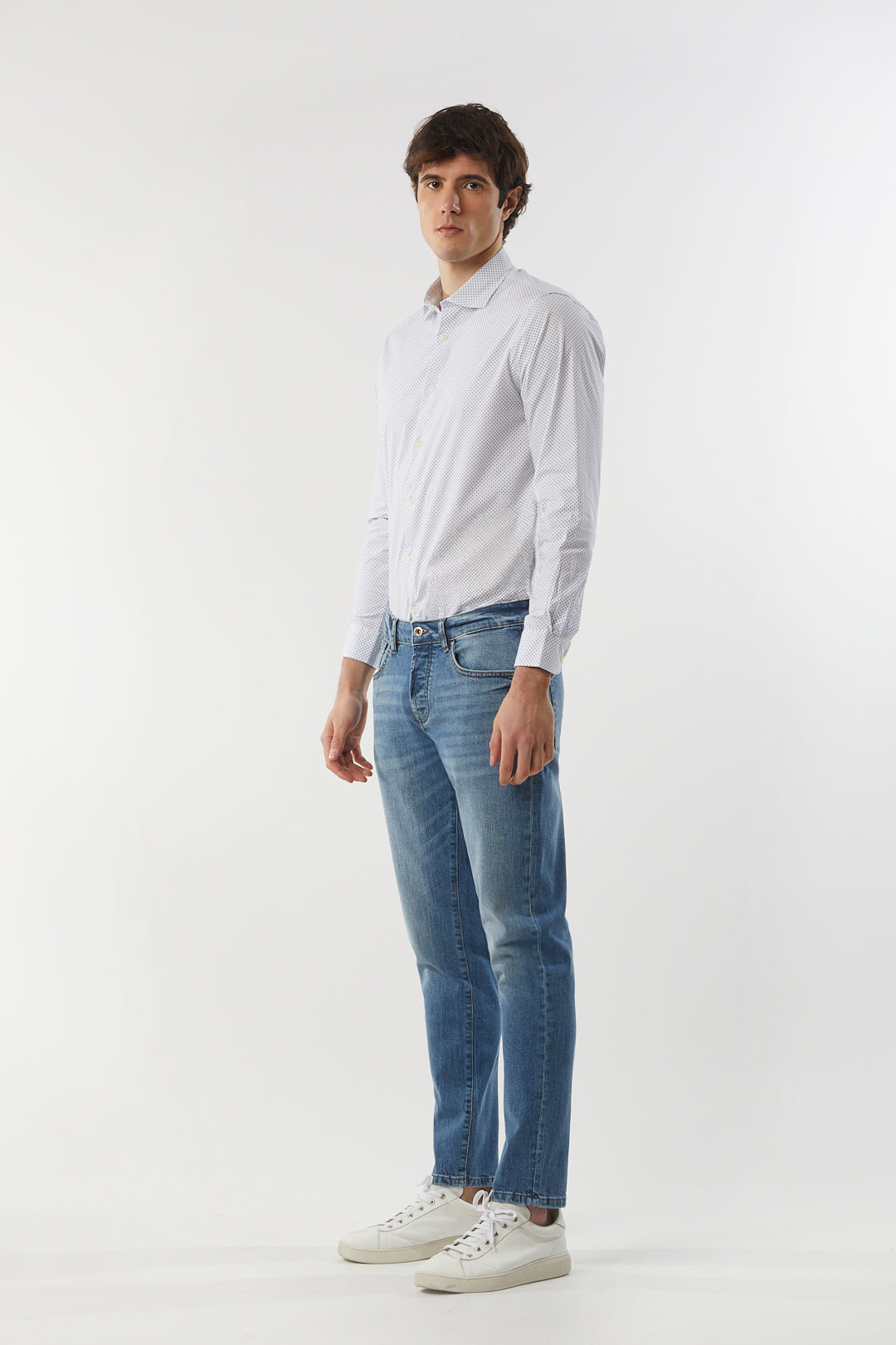 Jeans 5 tasche slim fit lavaggio chiaro|Colore:Denim