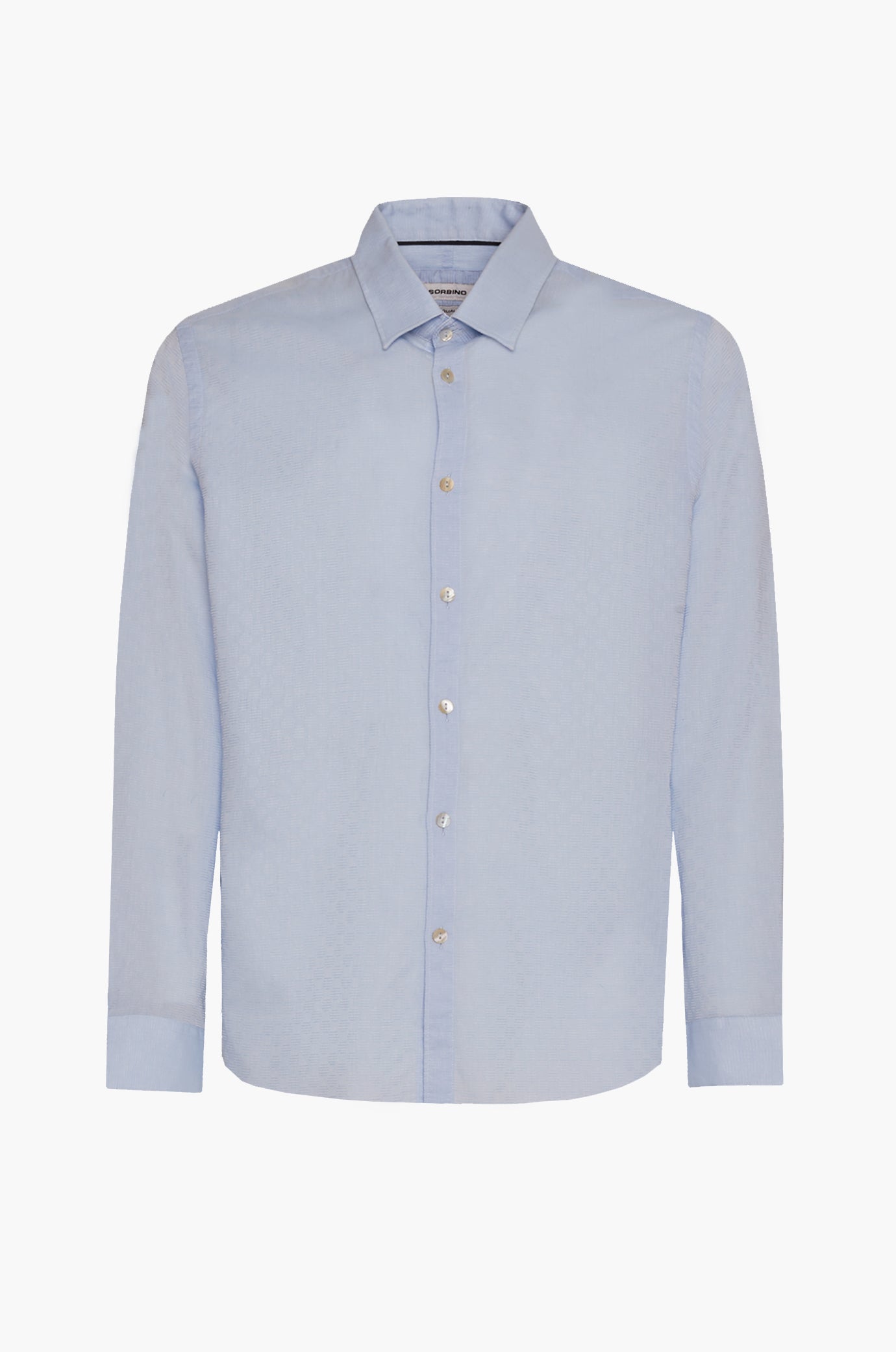 Camicia regular fit con micro trama|Colore:Azzurro