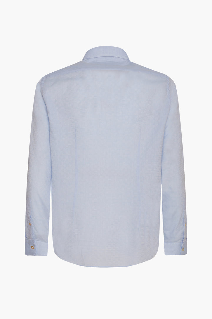 Camicia regular fit con micro trama|Colore:Azzurro