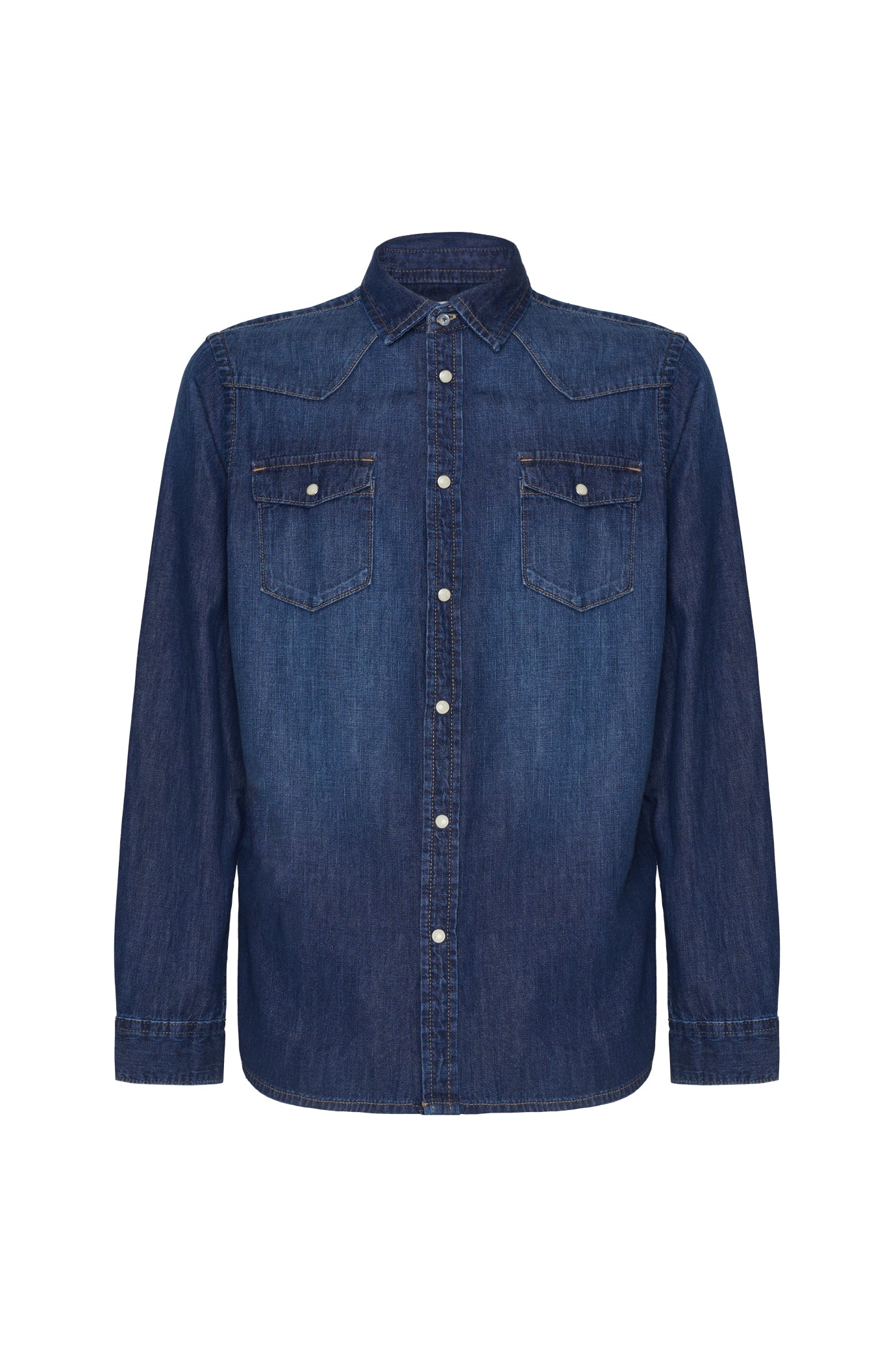 Camicia comfort fit western in denim|Colore:Denim