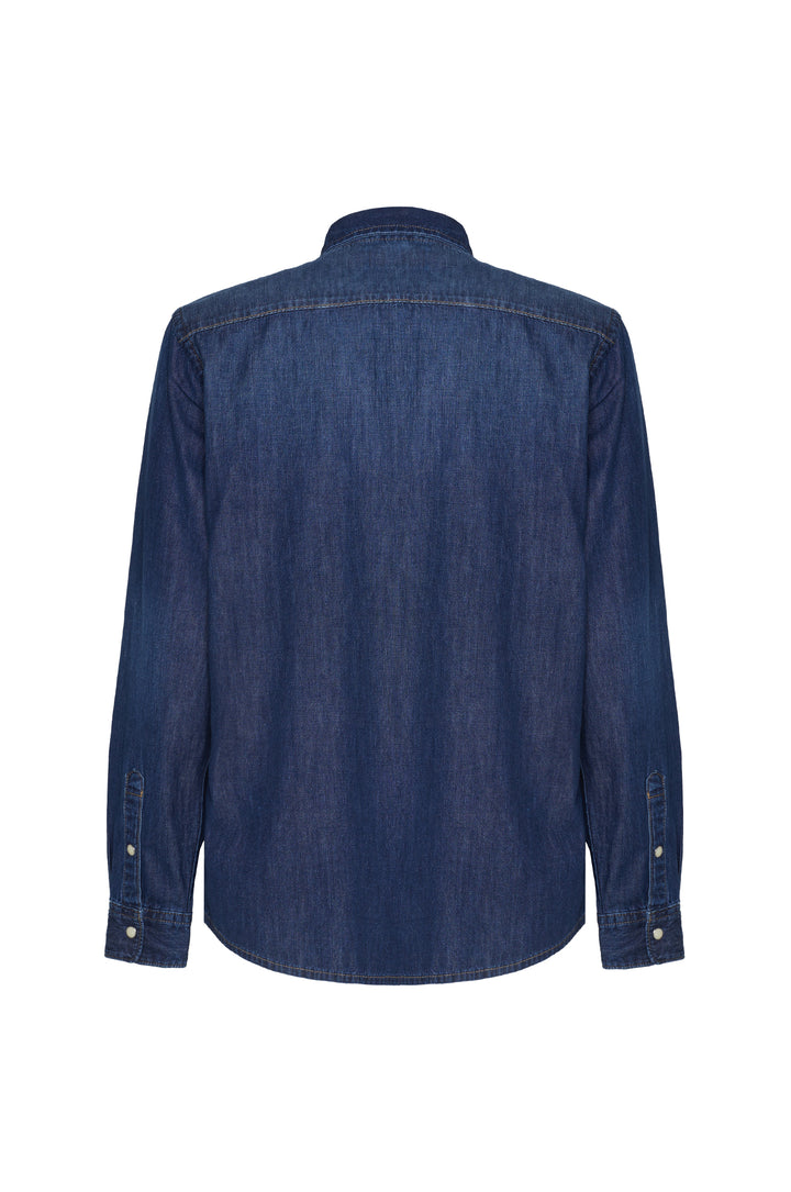 Camicia comfort fit western in denim|Colore:Denim