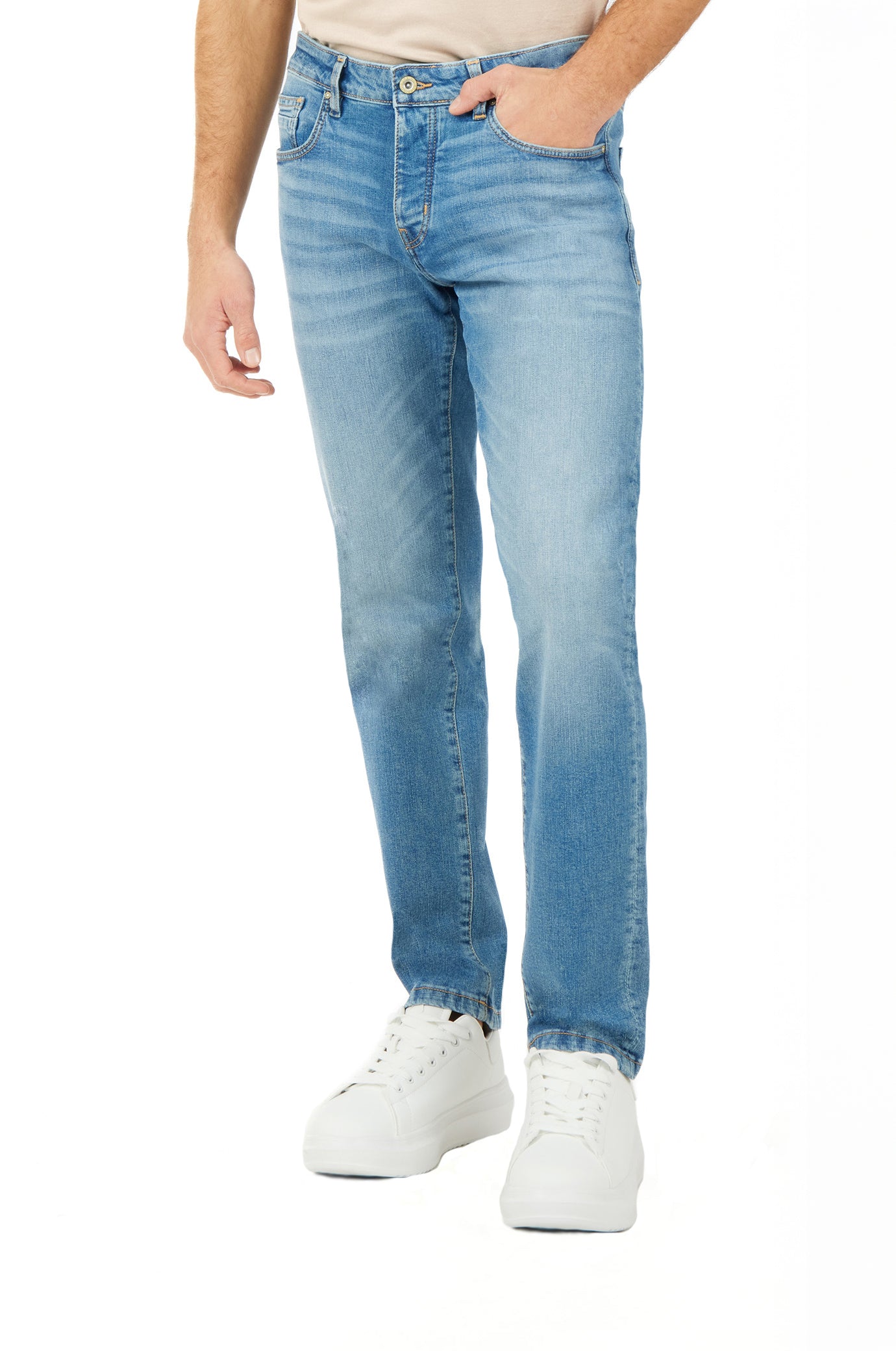 Jeans 5 tasche slim fit lavaggio chiaro|Colore:Denim