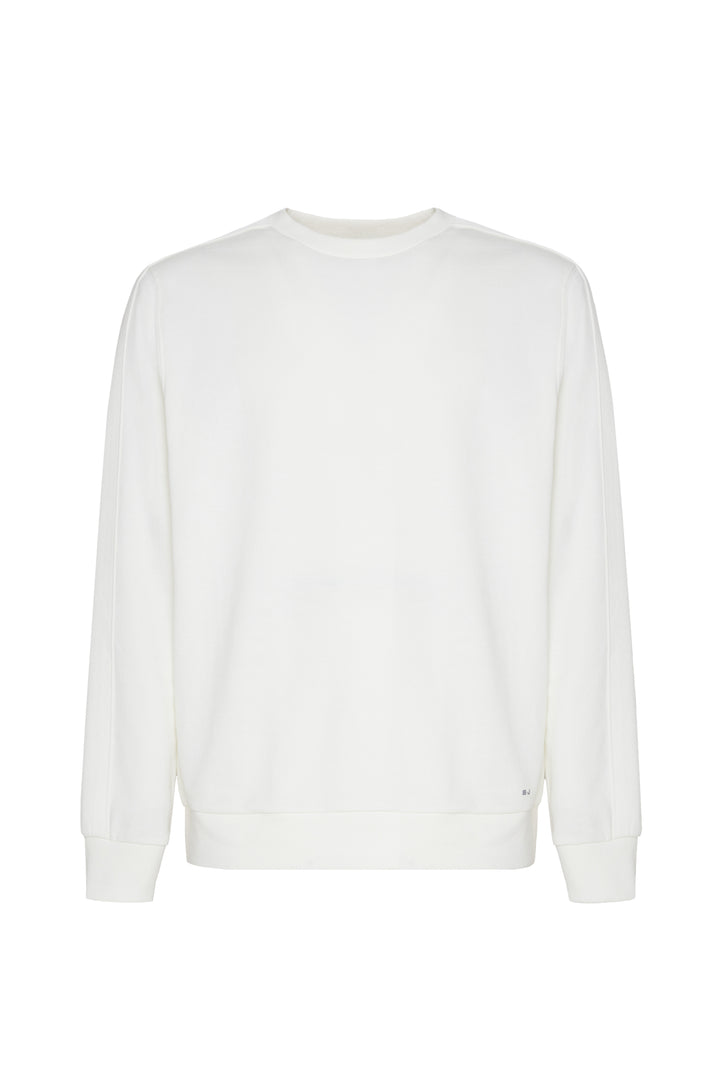 Felpa girocollo basic|Colore:Off white