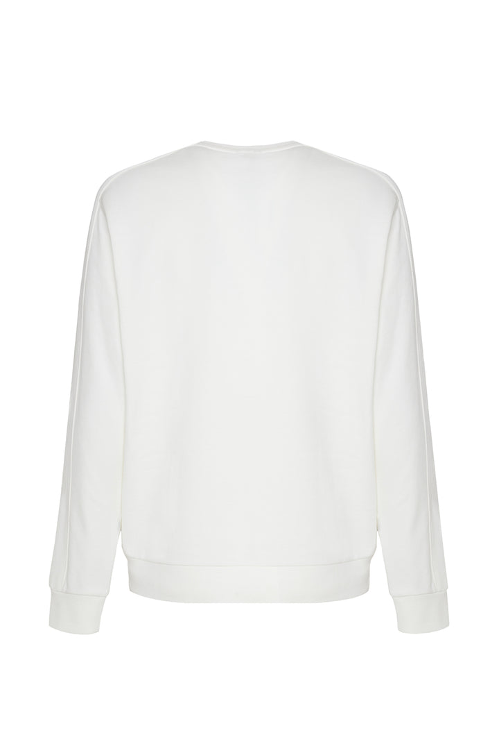 Felpa girocollo basic|Colore:Off white