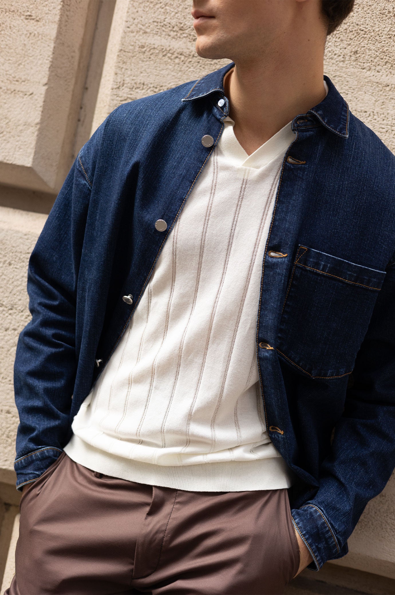 Overshirt comfort fit denim|Colore:Denim