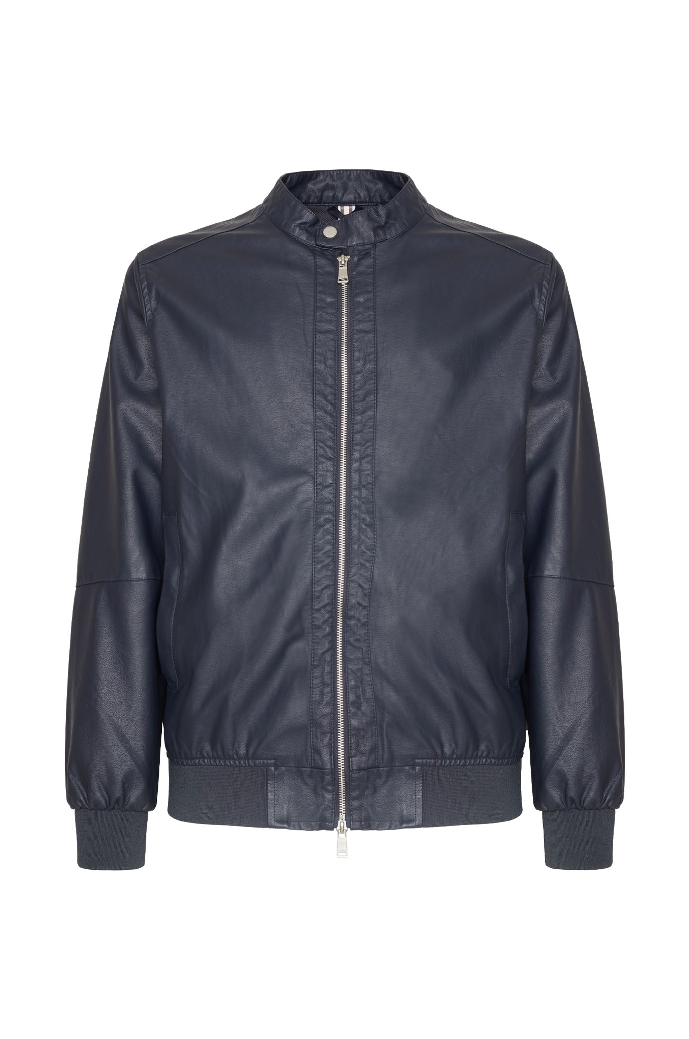 Giubbotto bomber effetto pelle|Colore:Blu/navy