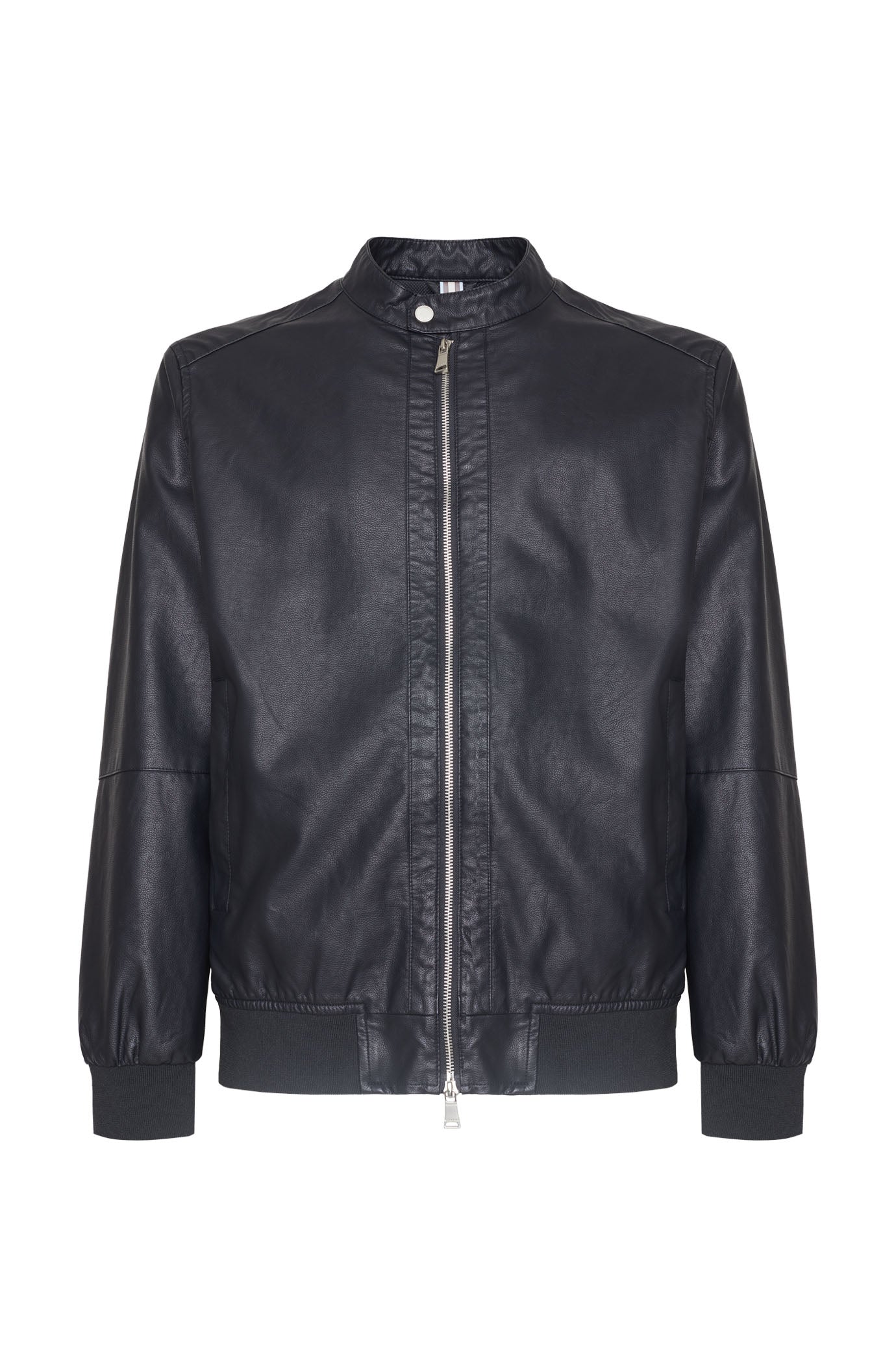 Giubbotto bomber effetto pelle|Colore:Nero