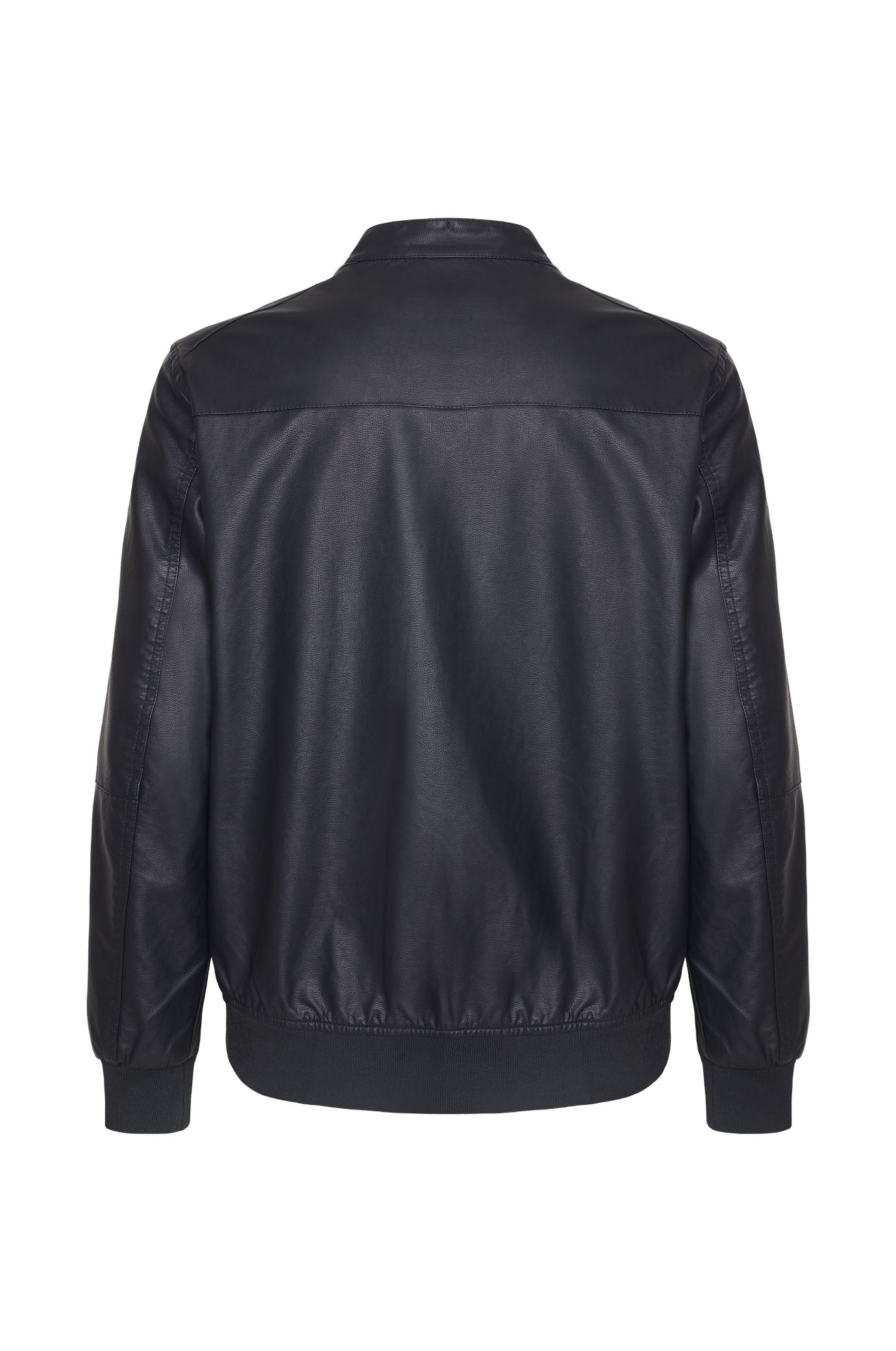 Giubbotto bomber effetto pelle|Colore:Nero