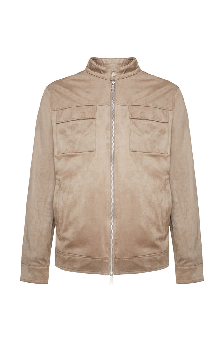 Giubbotto bomber scamosciato|Colore:Fango