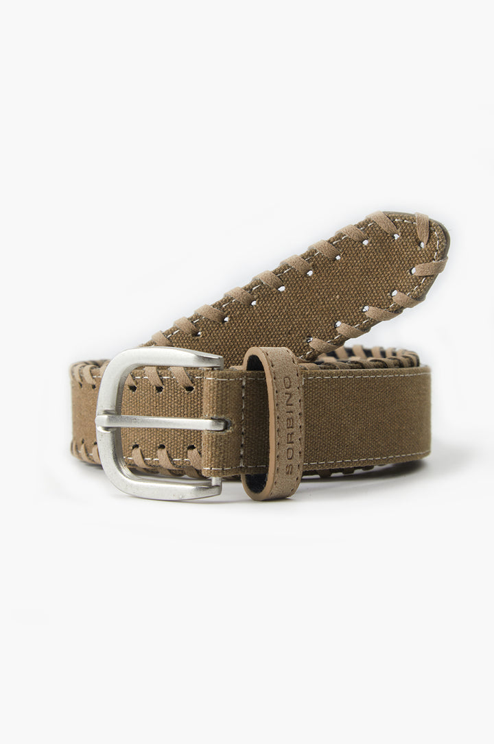 Cintura in pelle con struttura|Colore:Fango