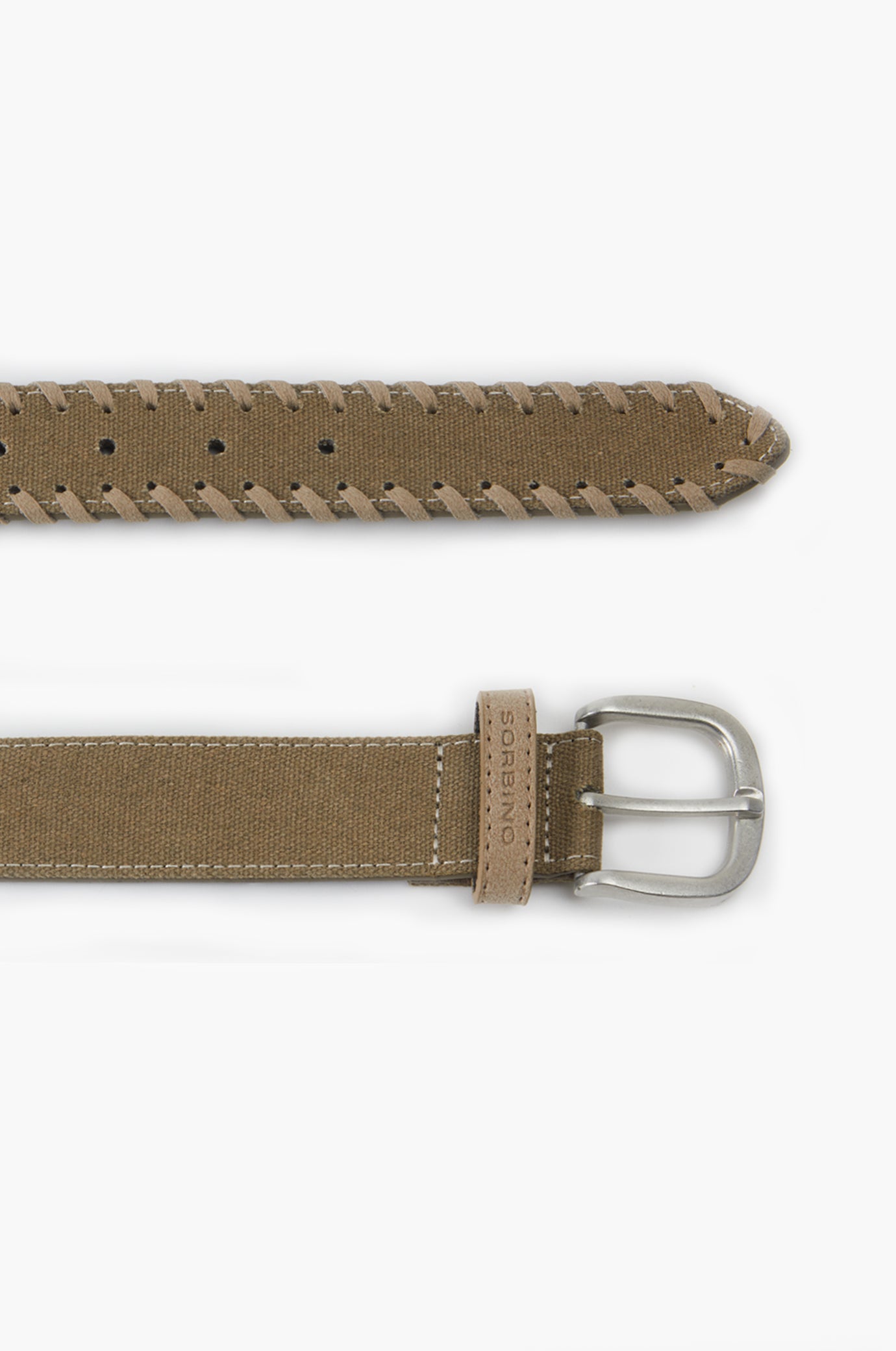 Cintura in pelle con struttura|Colore:Fango