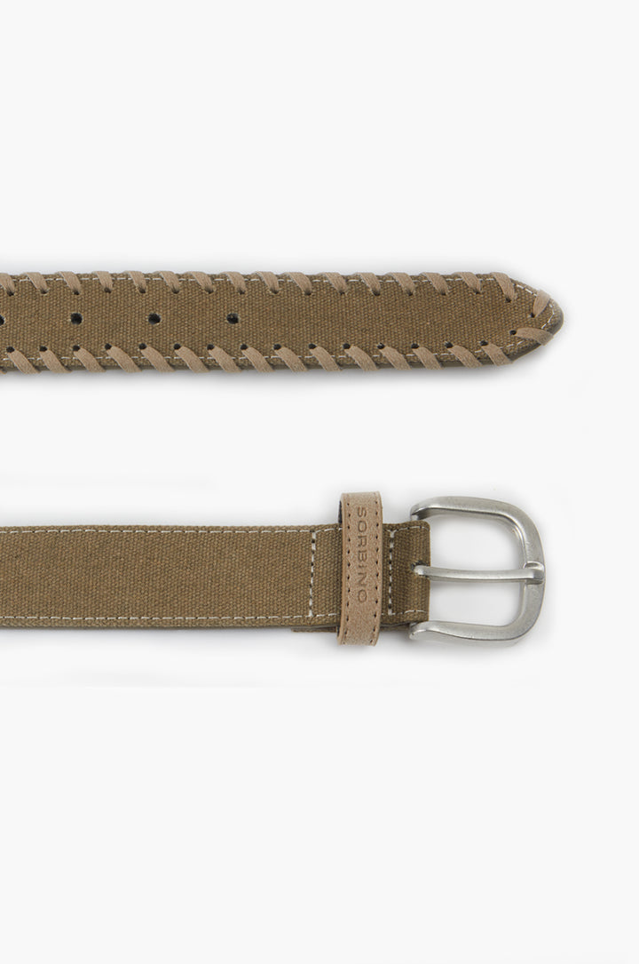 Cintura in pelle con struttura|Colore:Fango