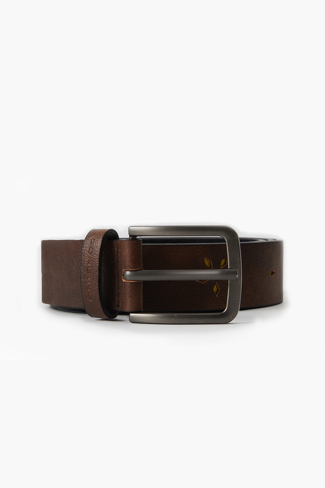 Cintura in pelle con disegni|Colore:Cuoio