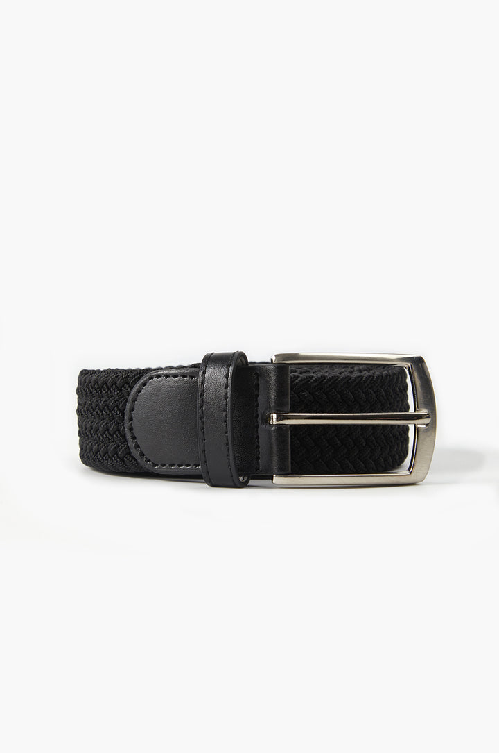 Cintura con struttura intrecciata elastica|Colore:Nero