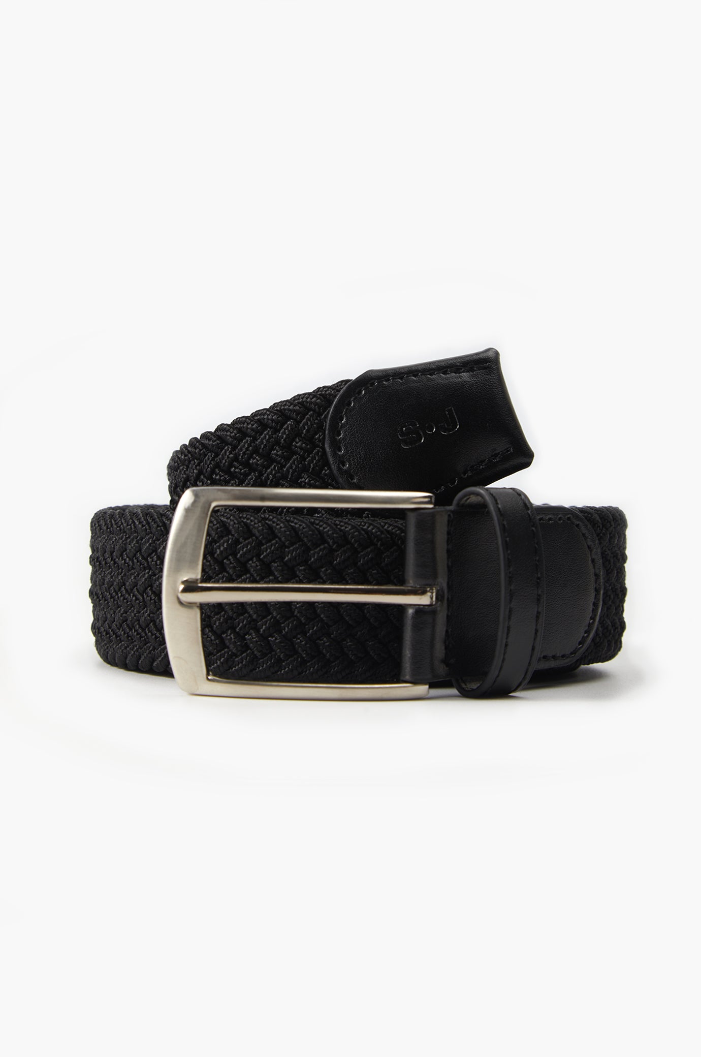 Cintura con struttura intrecciata elastica|Colore:Nero