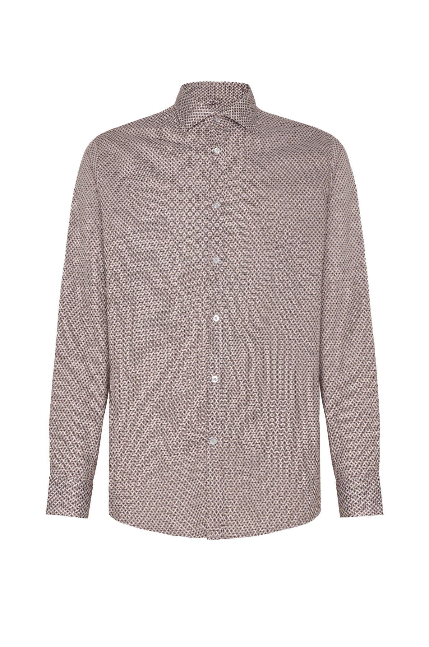 Camicia regular fit micro fantasia|Colore:Beige