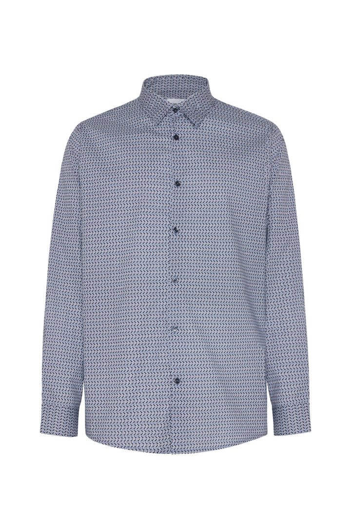 Camicia regular fit micro fantasia|Colore:Blu