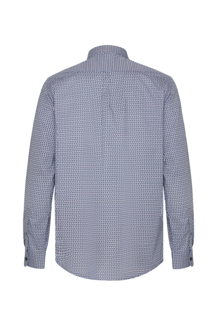 Camicia regular fit micro fantasia|Colore:Blu