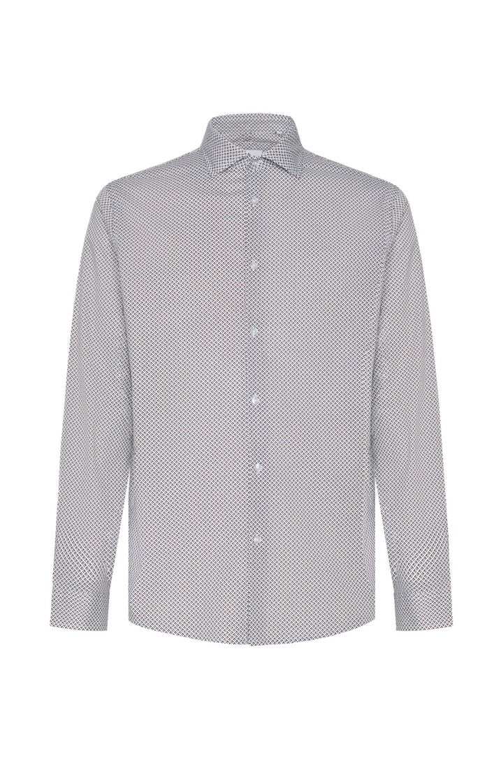 Camicia regular fit micro fantasia|Colore:Bianco