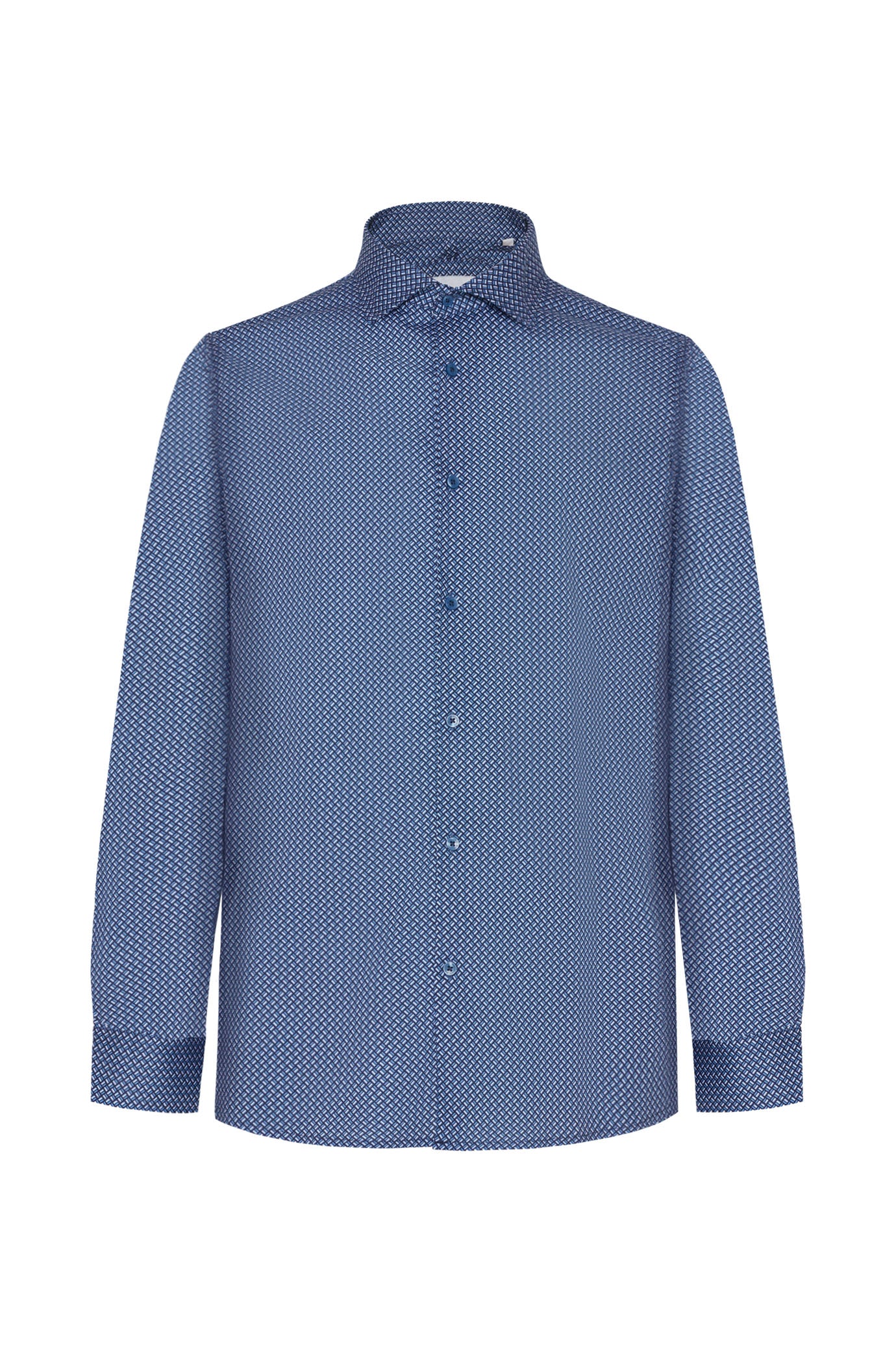 Camicia regular fit micro fantasia|Colore:Blu