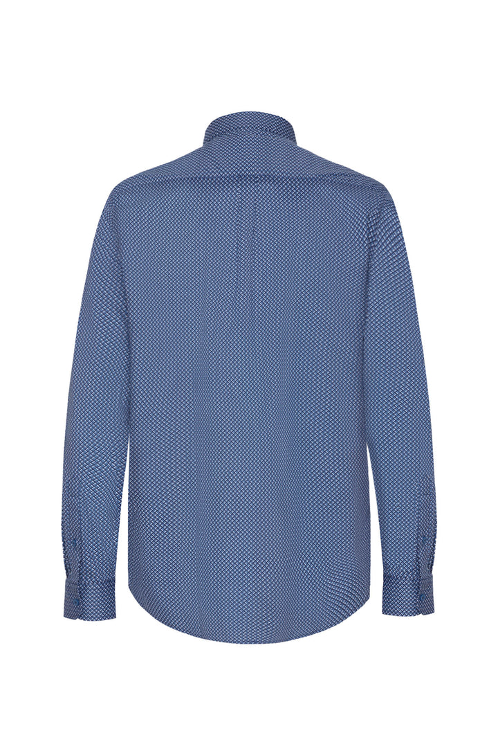 Camicia regular fit micro fantasia|Colore:Blu