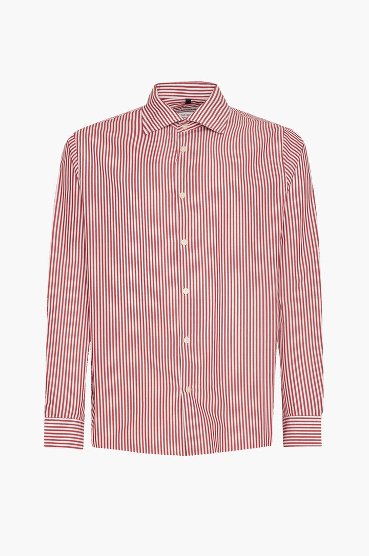Camicia comfort fit a righe|Colore:Rosso