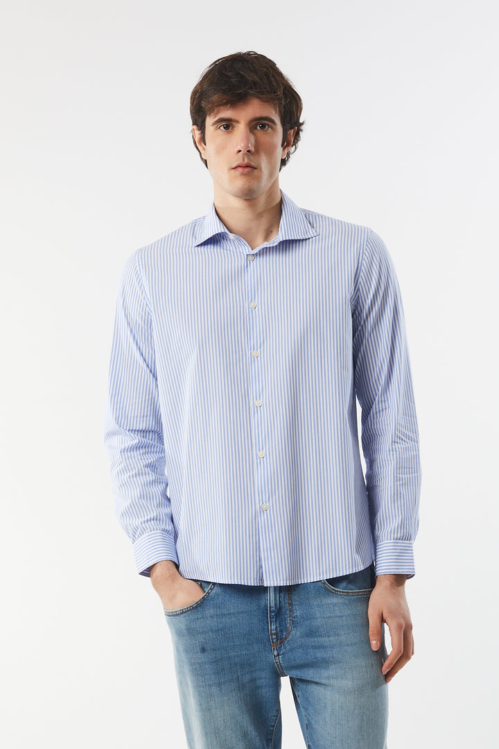Camicia comfort fit a righe|Colore:Celeste