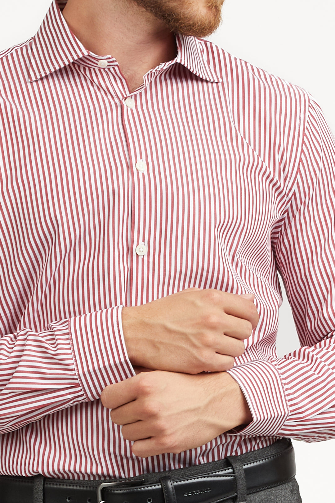 Camicia comfort fit a righe|Colore:Rosso