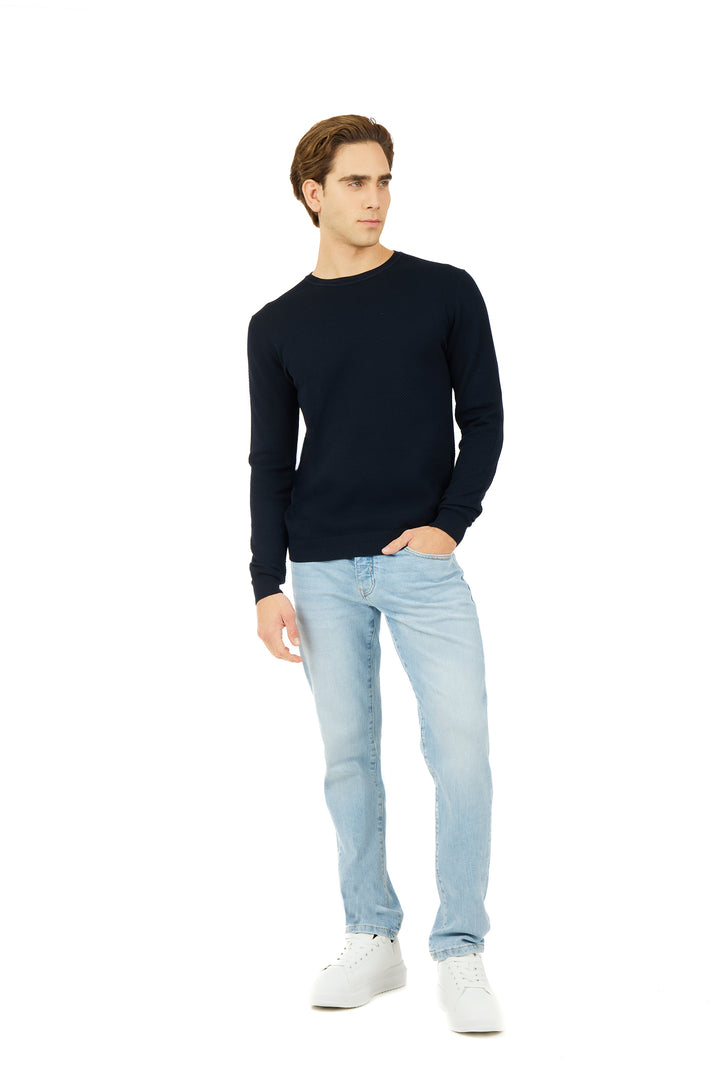 Pullover leggero con struttura|Colore:Blu/navy