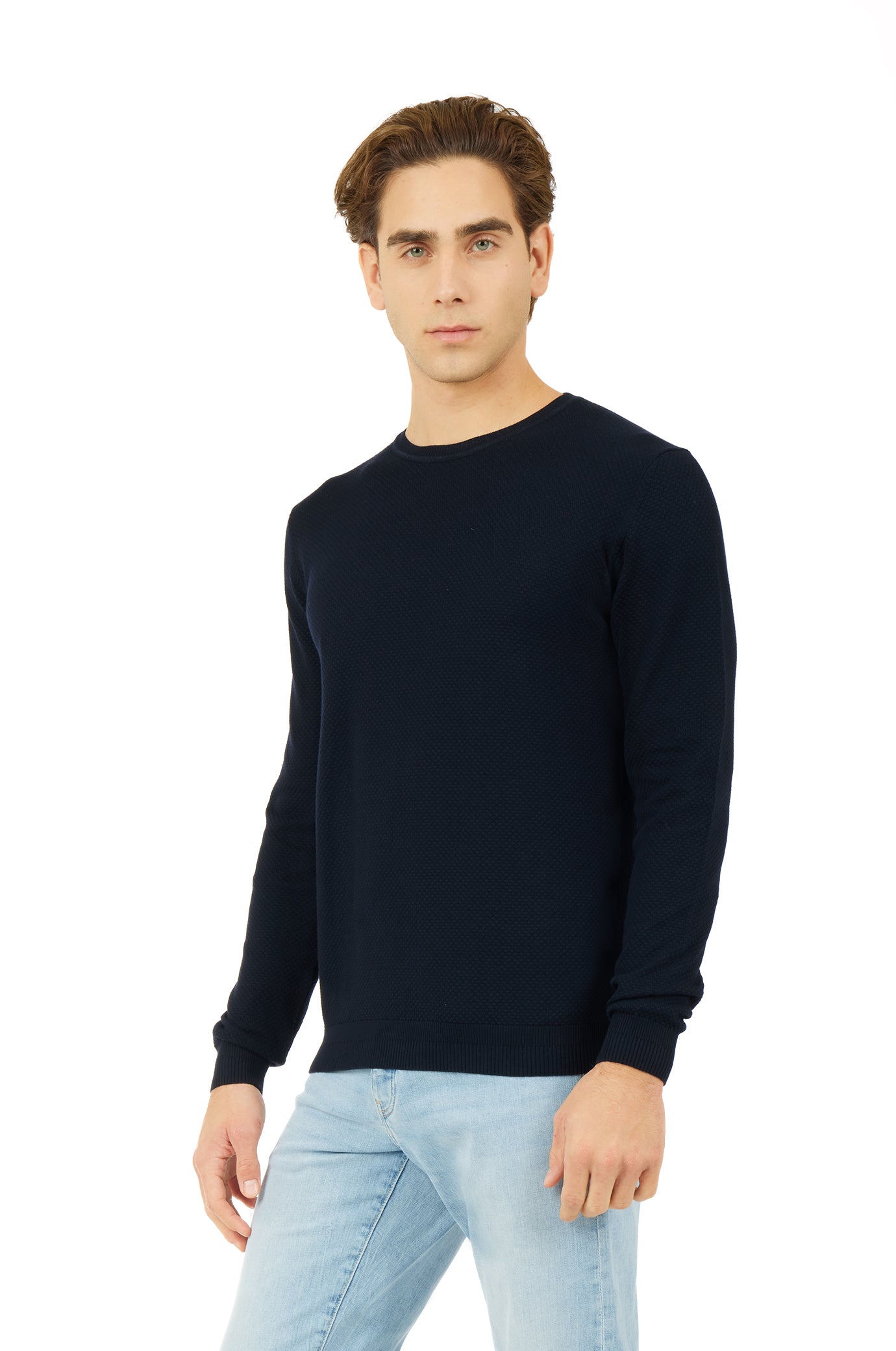 Pullover leggero con struttura|Colore:Blu/navy