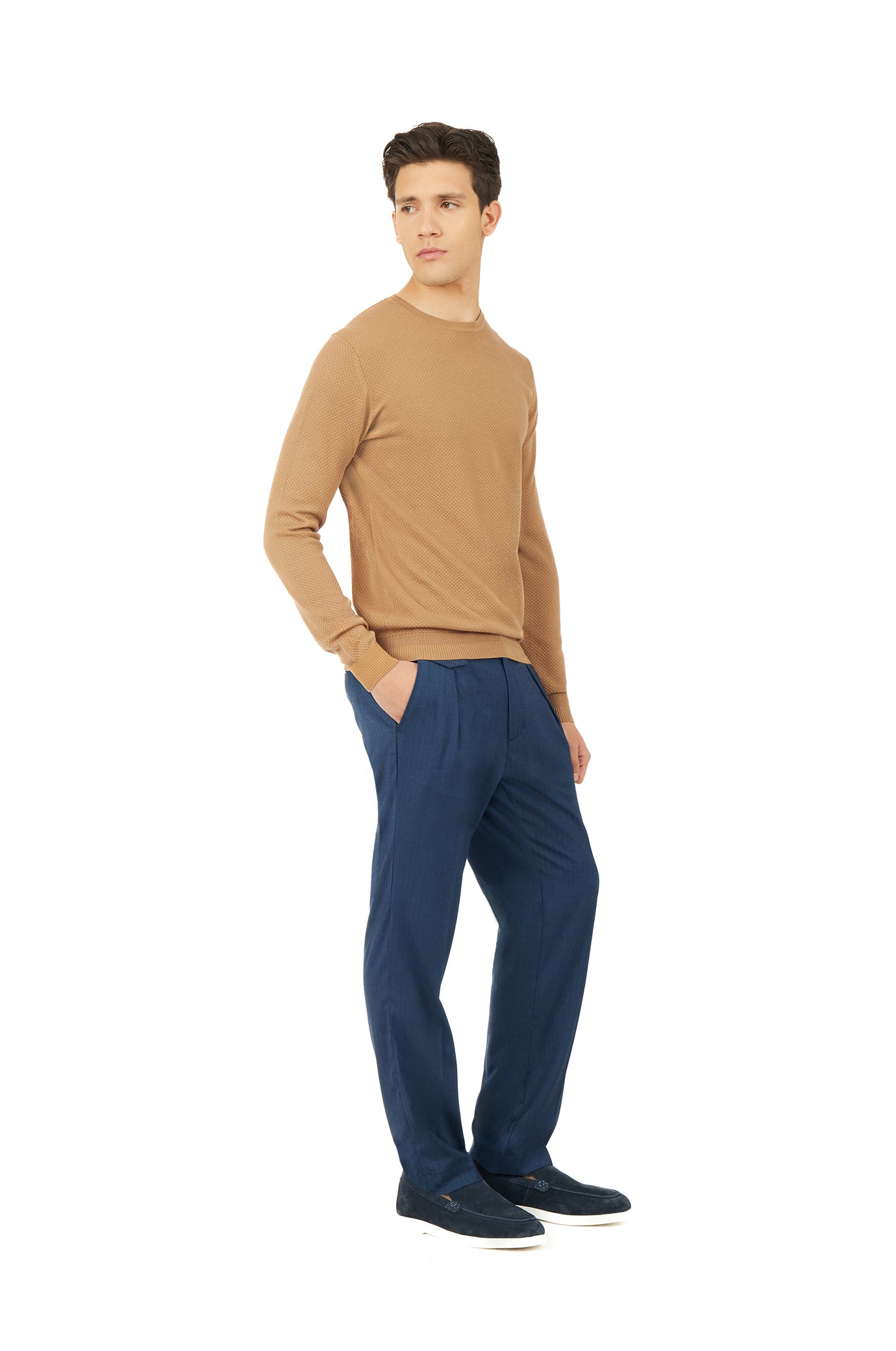 Pullover leggero con struttura|Colore:Cammello