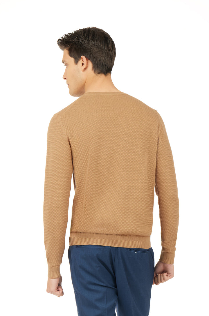 Pullover leggero con struttura|Colore:Cammello