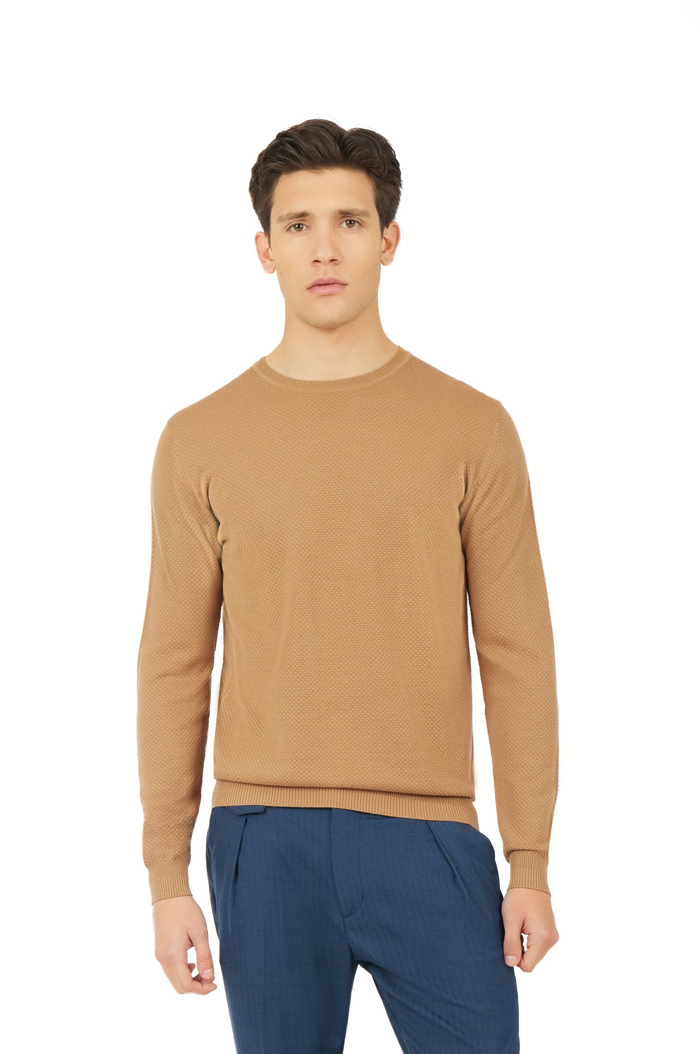 Pullover leggero con struttura|Colore:Cammello