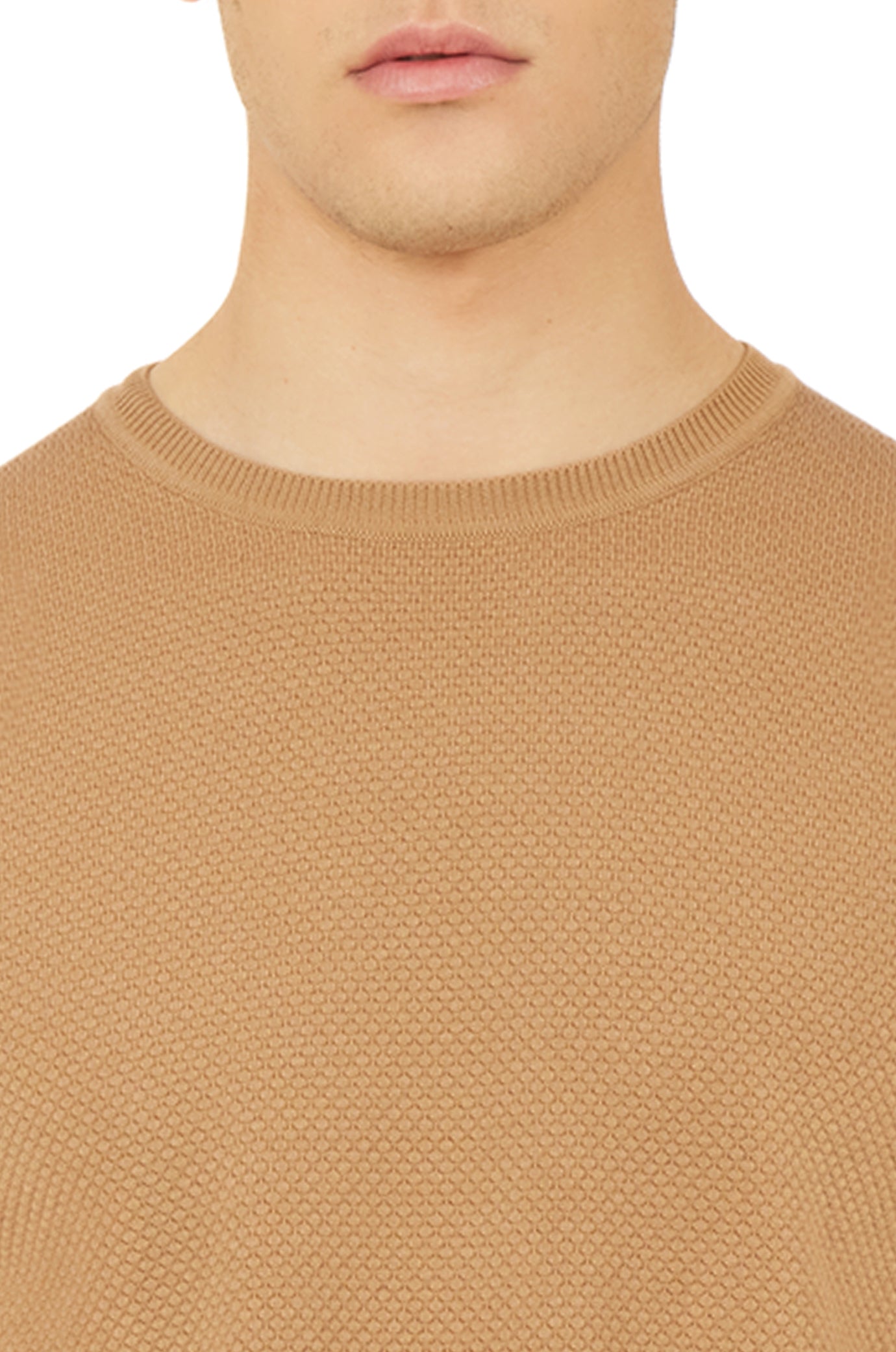 Pullover leggero con struttura|Colore:Cammello