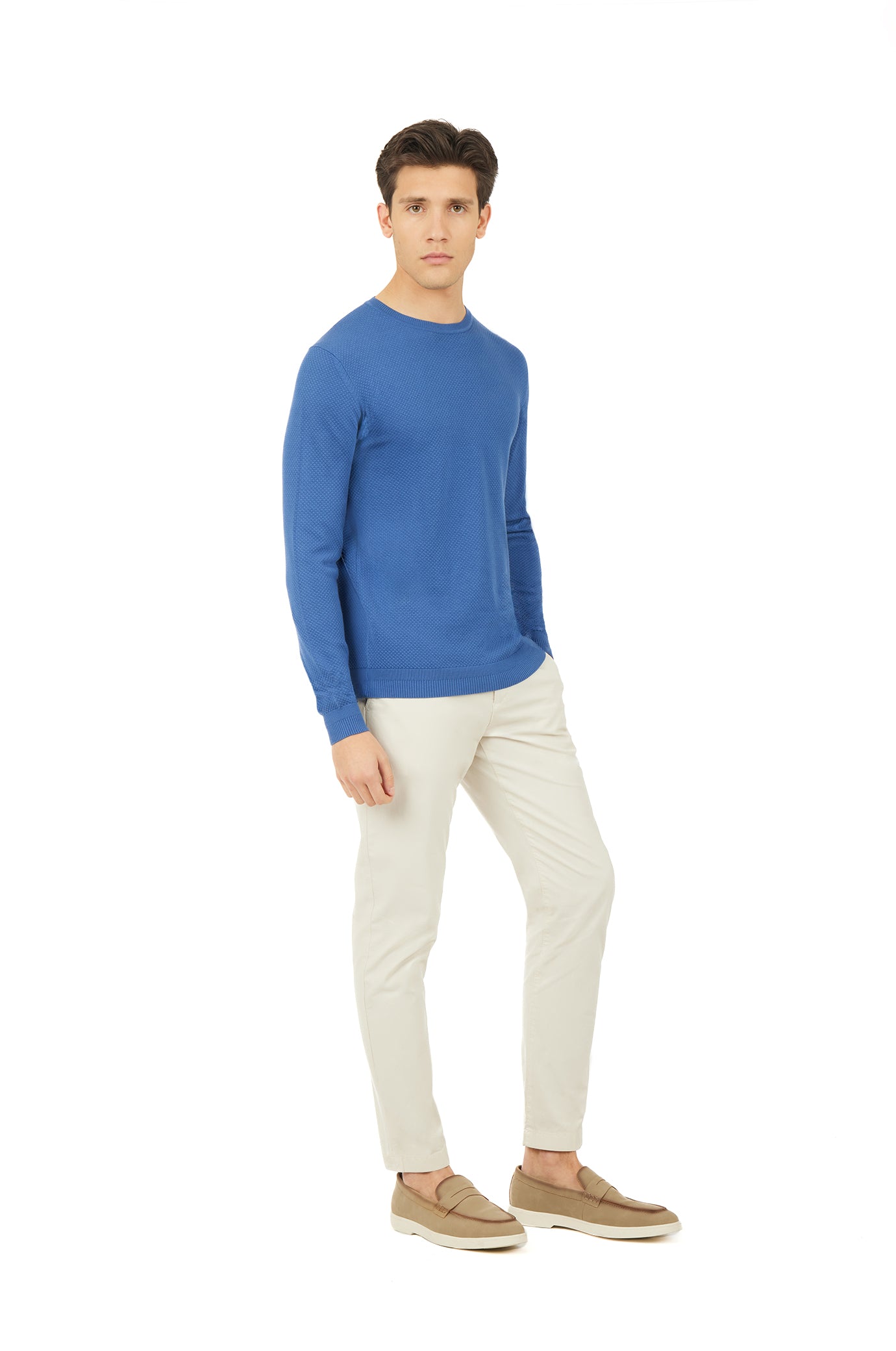 Pullover leggero con struttura|Colore:Indaco