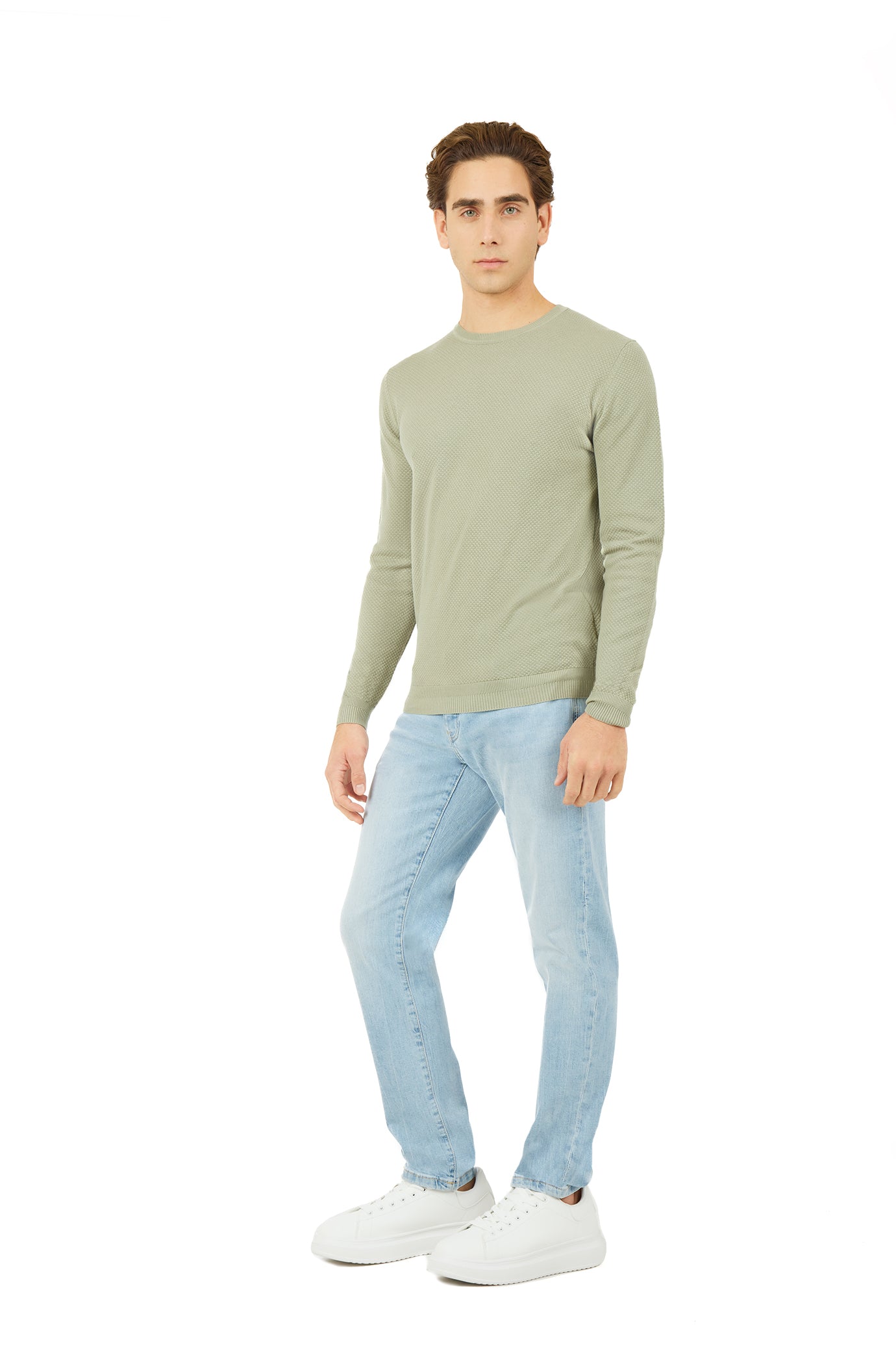 Pullover leggero con struttura|Colore:Salvia