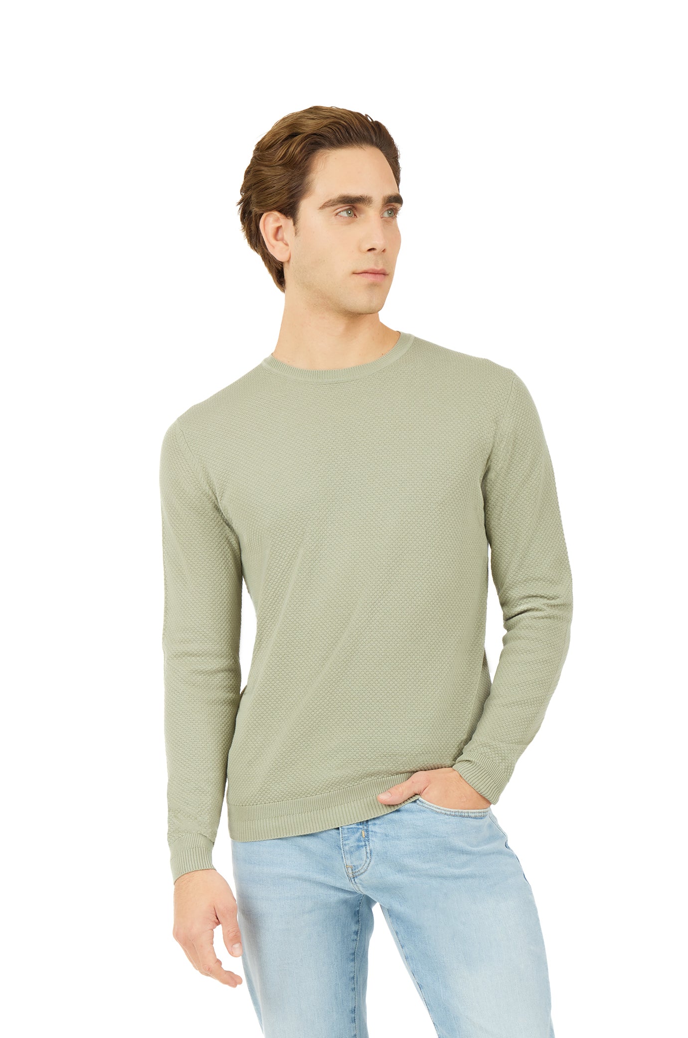 Pullover leggero con struttura|Colore:Salvia