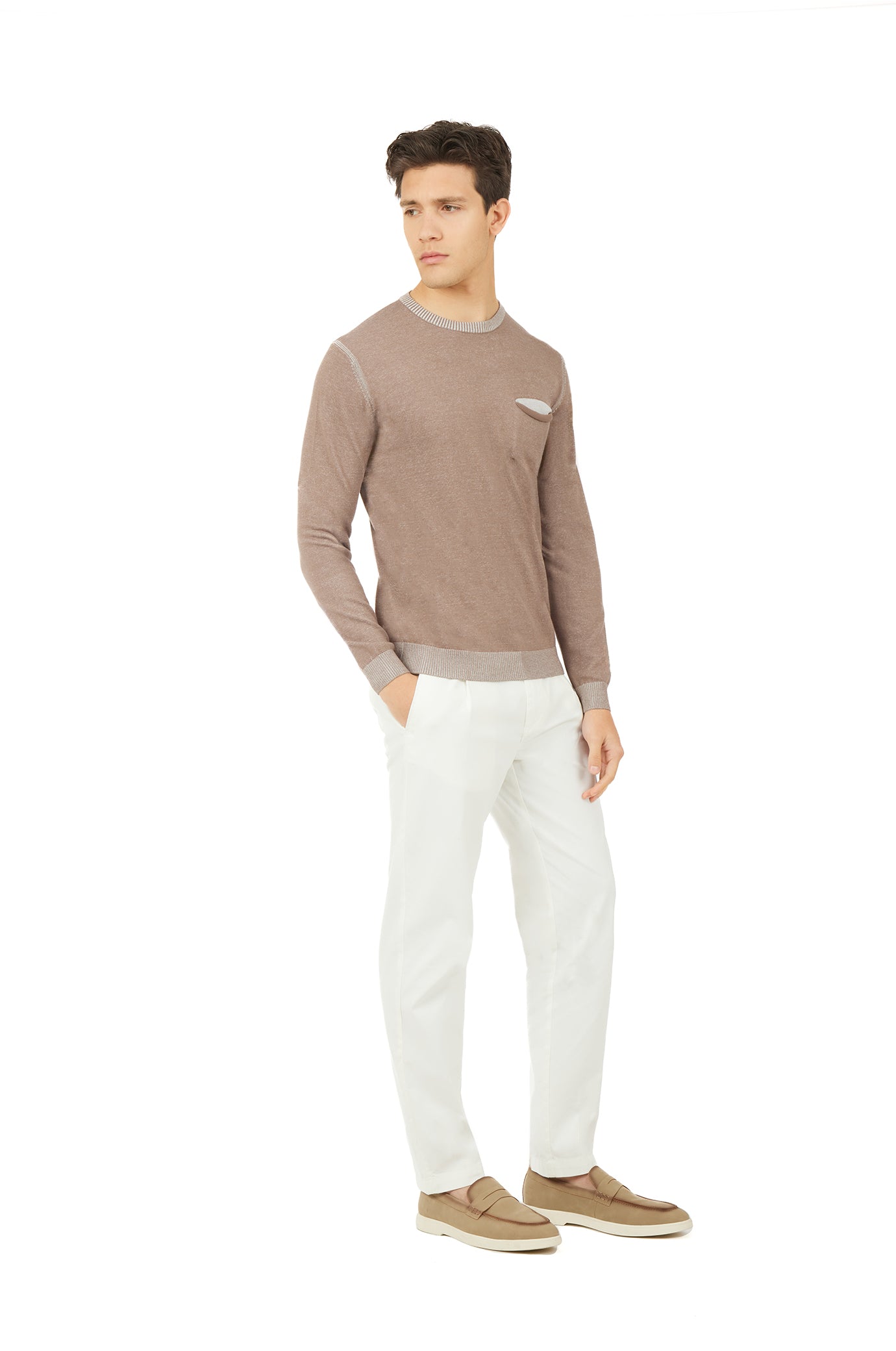 Pullover con struttura vanisè|Colore:Fango