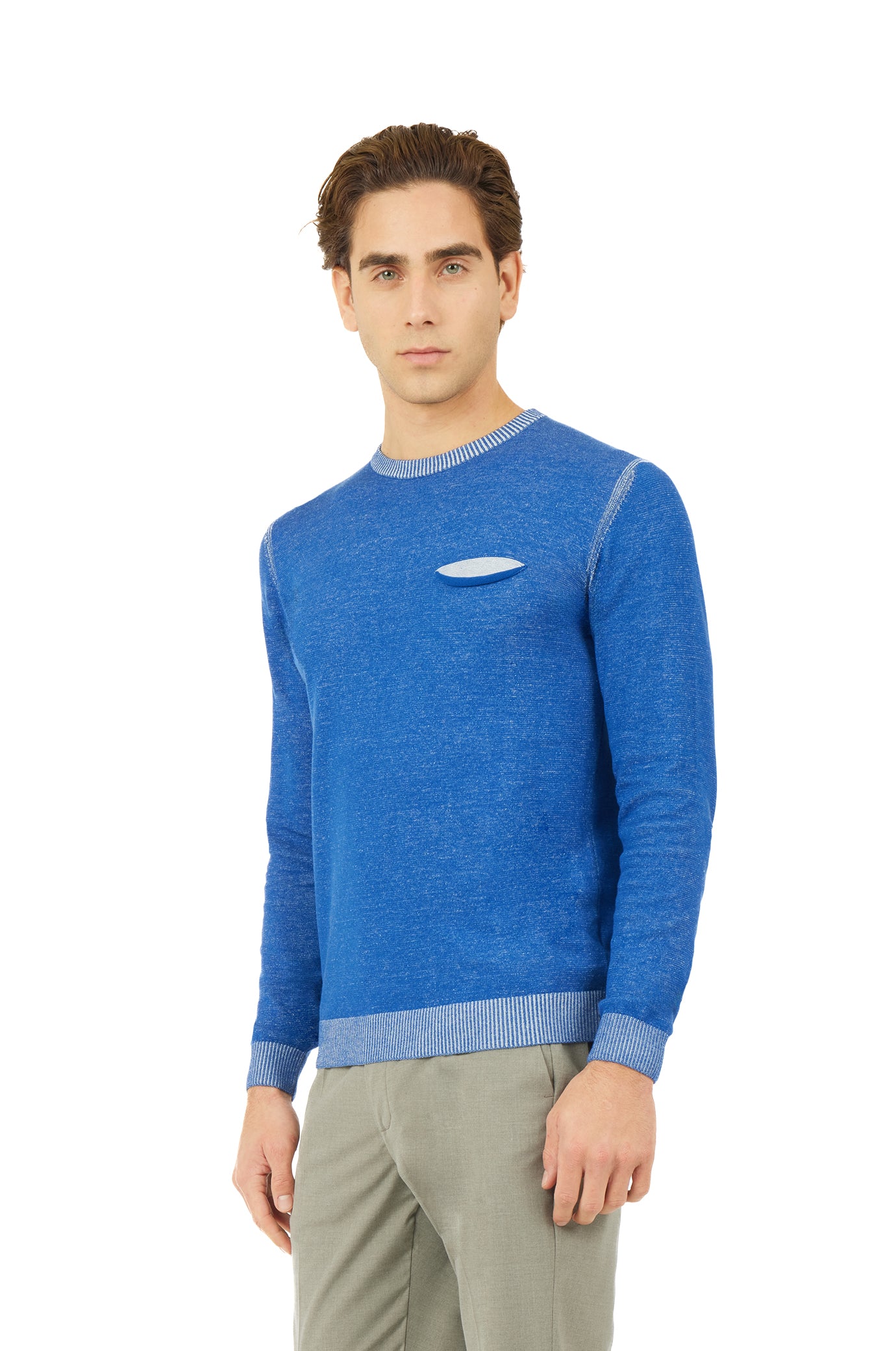 Pullover con struttura vanisè|Colore:Royal