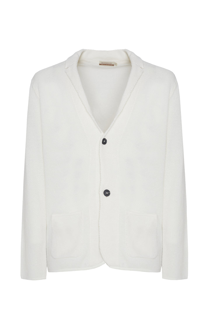 Giacca in maglia in cotone|Colore:Off white