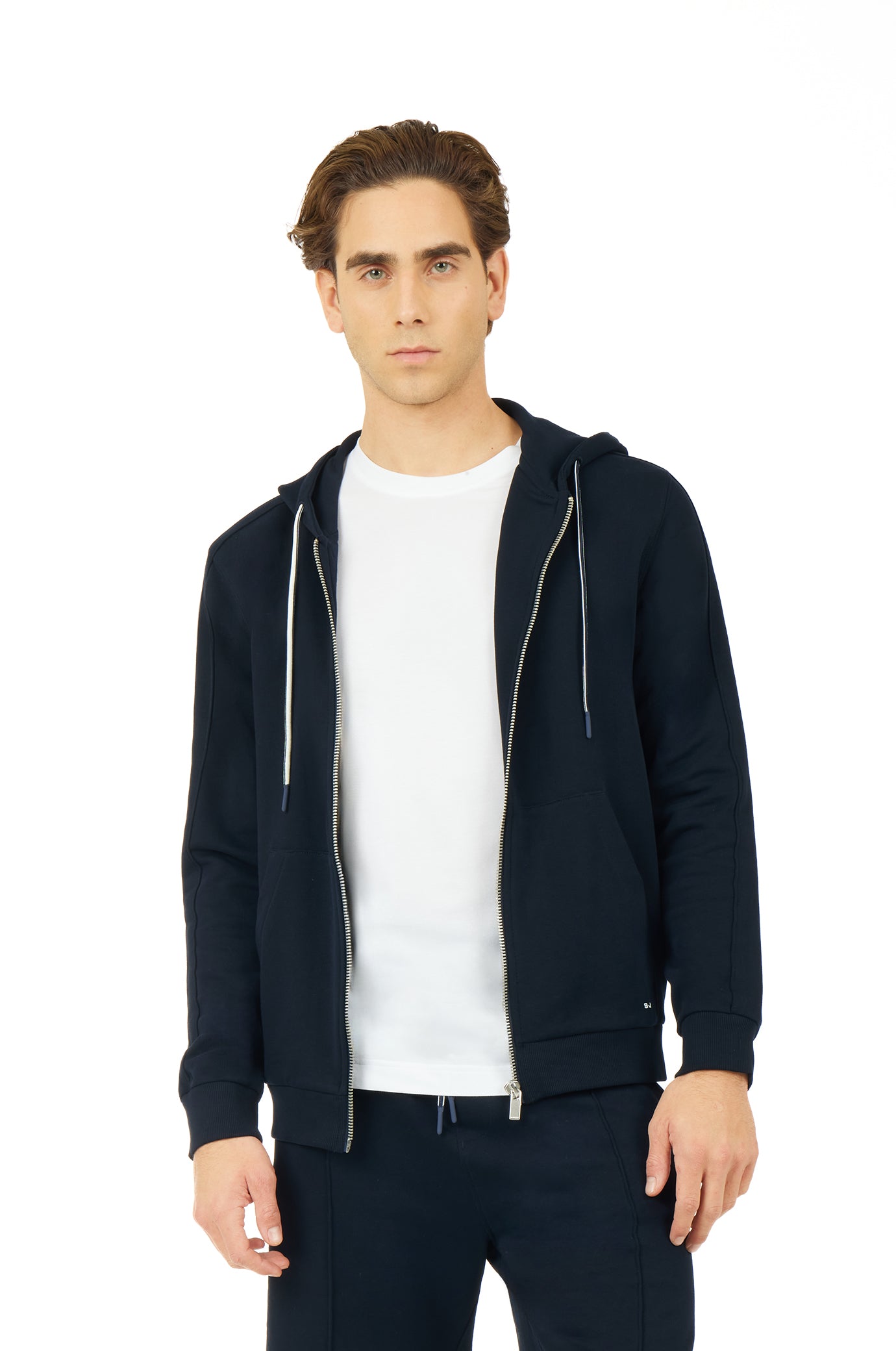 Felpa zip basic|Colore:Blu/navy
