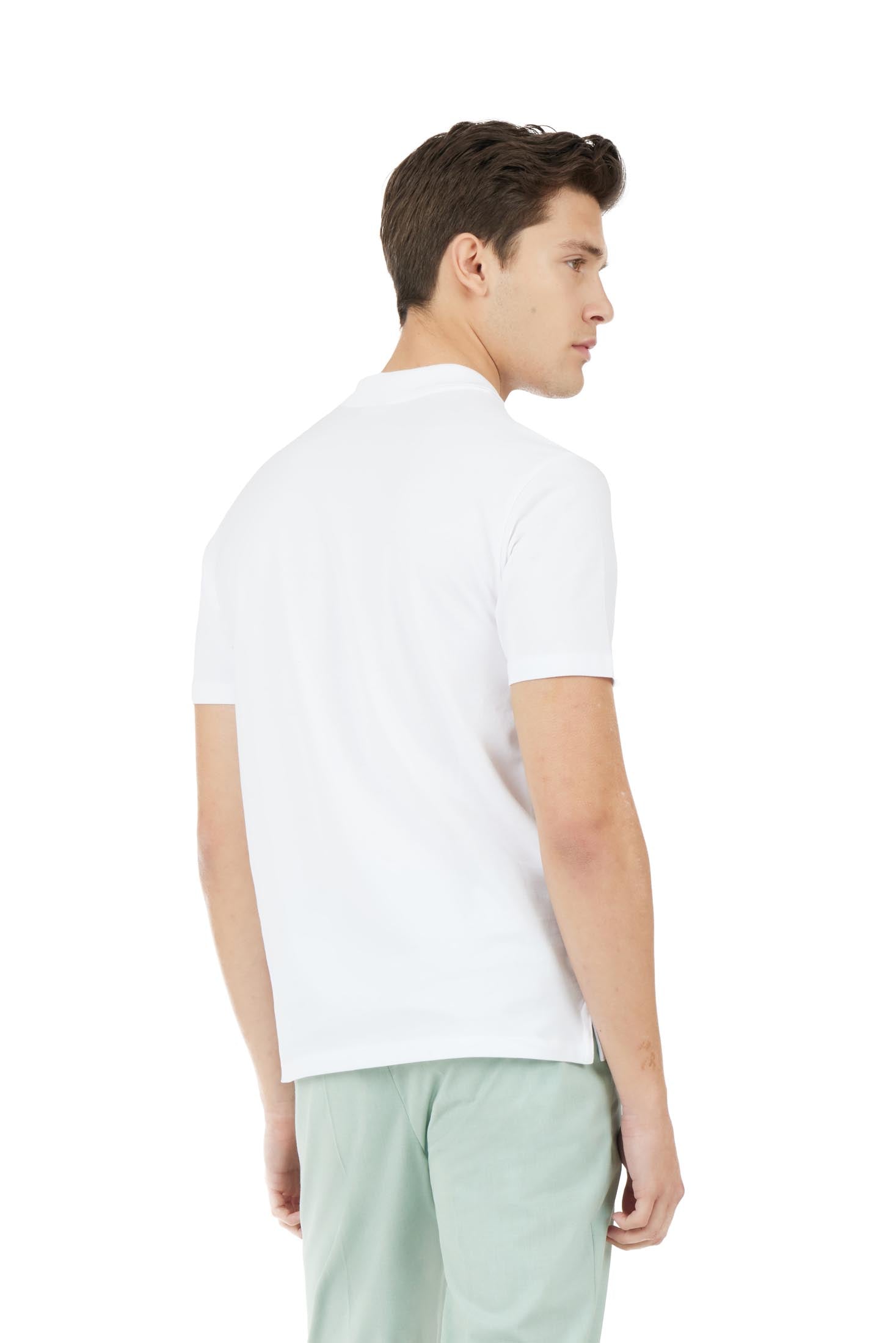 Polo zip con struttura|Colore:Bianco
