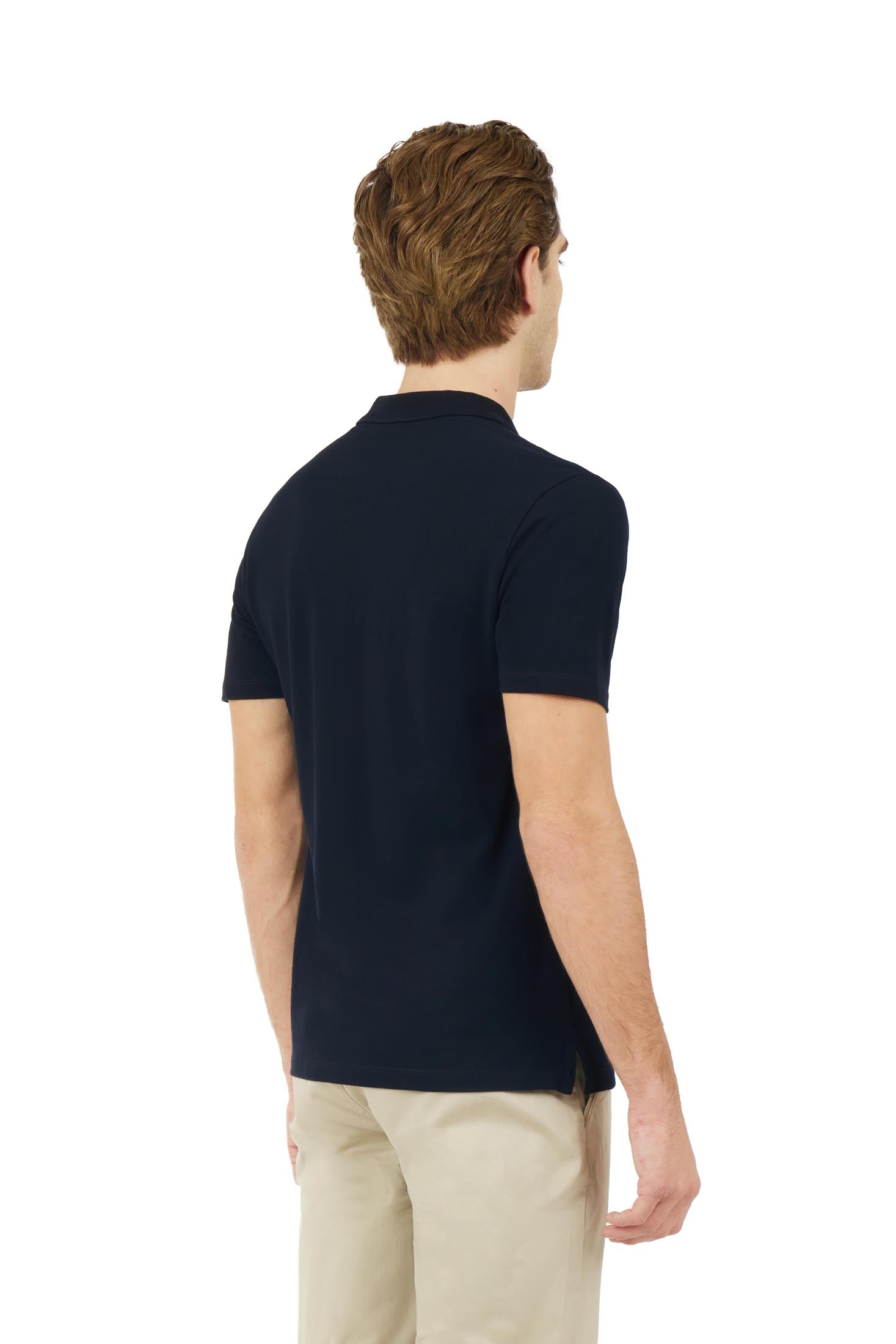 Polo zip con struttura|Colore:Blu/navy