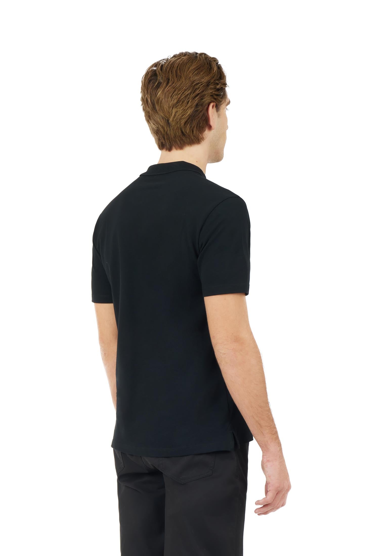 Polo zip con struttura|Colore:Nero