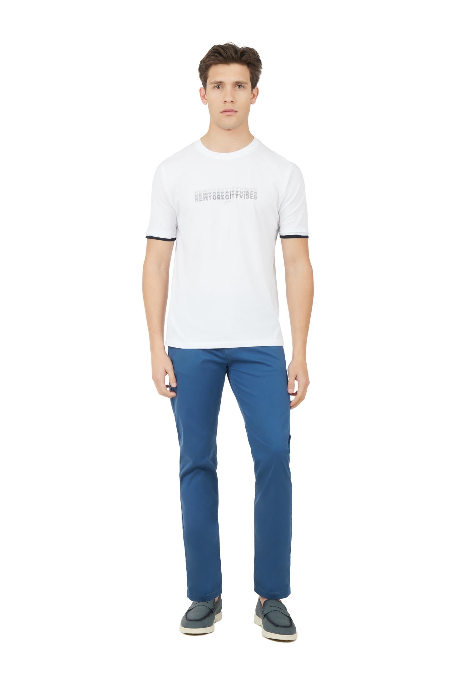 T-shirt con stampa New York|Colore:Bianco